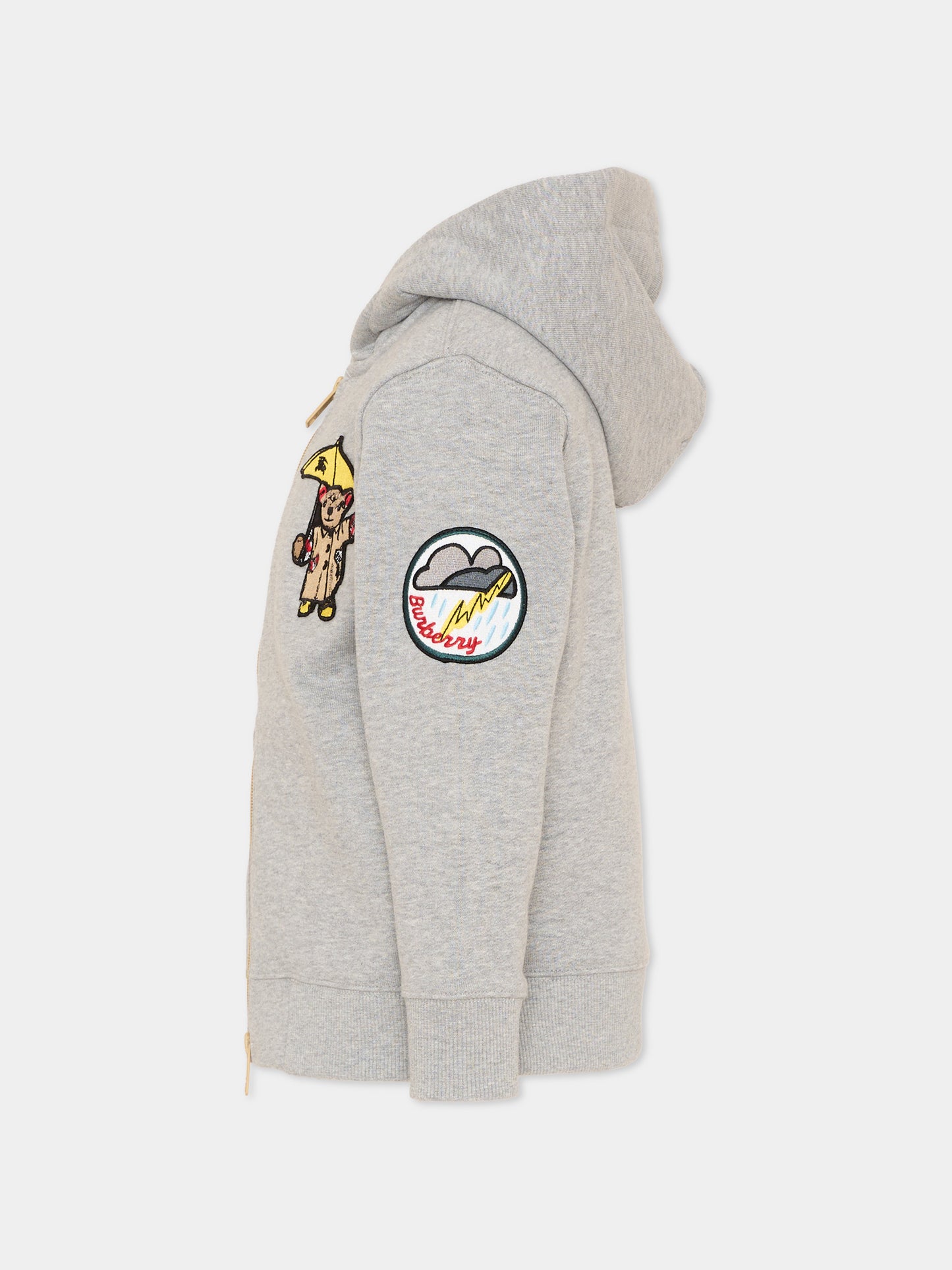 Felpa grigia per bambini con patch,Burberry Kids,8131999 A2142