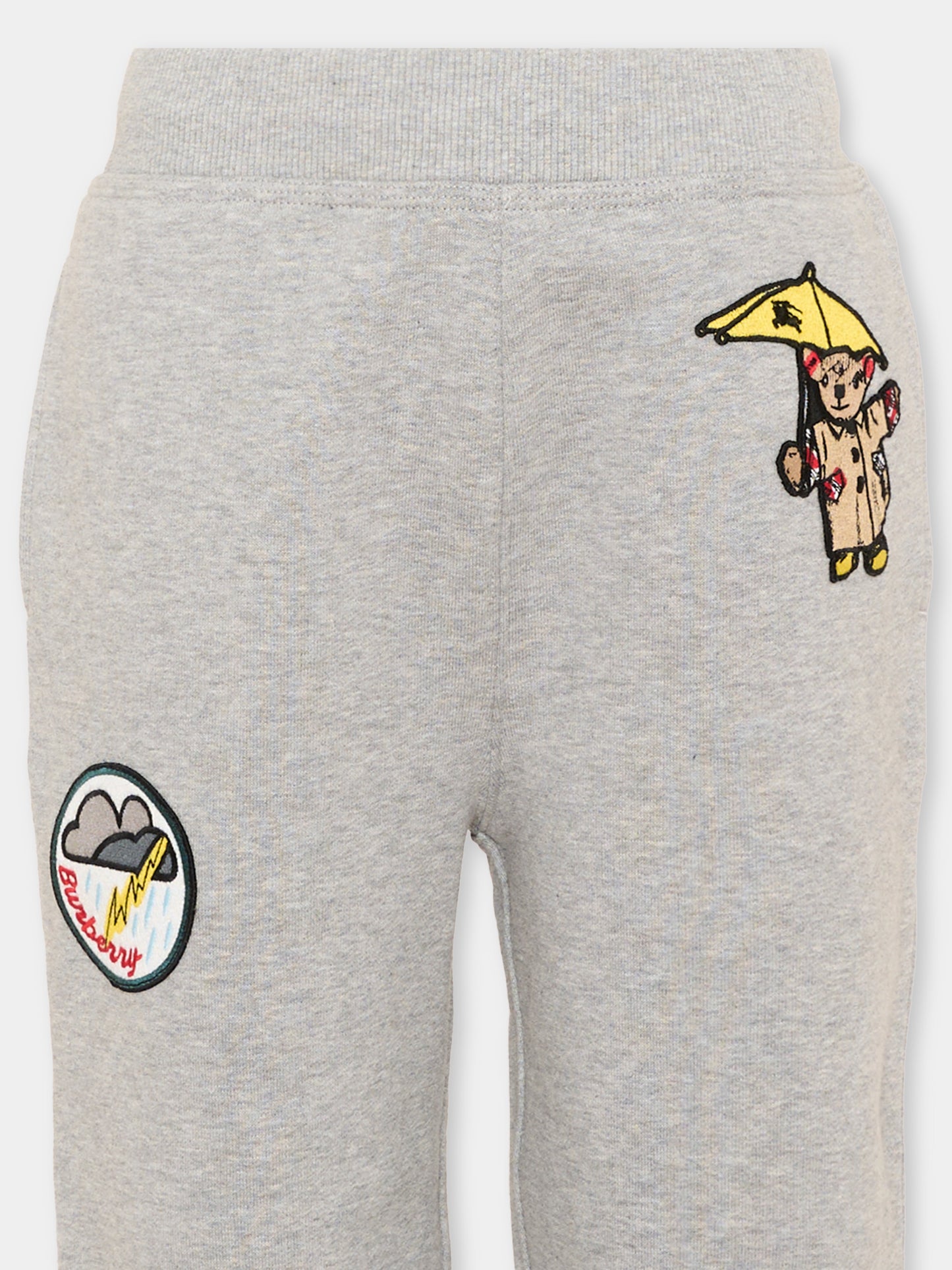 Pantalone grigio per bambini con patch,Burberry Kids,8131996 A2142