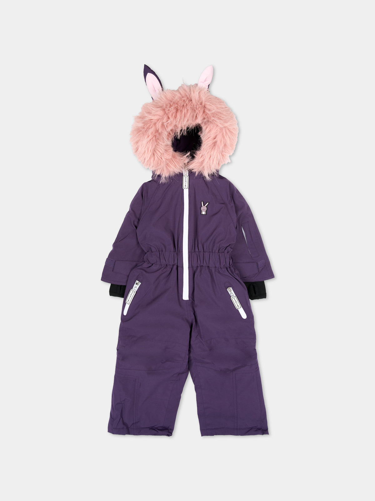 Tuta da neve viola Hop The Bunny per bambini,Roarsome,HOP THE BUNNY SKI SUITS