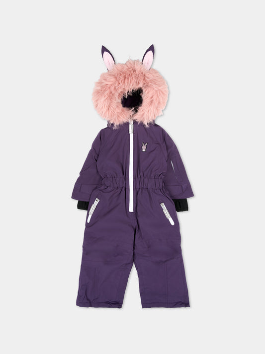 Purple Hop The Bunny snow suit for kids