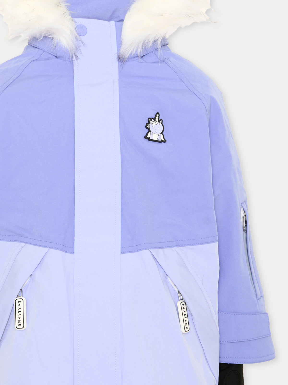 Piumino da neve lilla Sparkle The Unicorn per bambina,Roarsome,SPARKLE THE UNICORN SKI JACKET