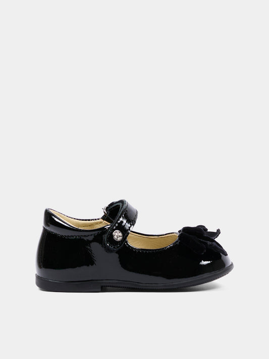Ballerine nere per neonata con fiocco,Naturino,001 2015452 01 0A02