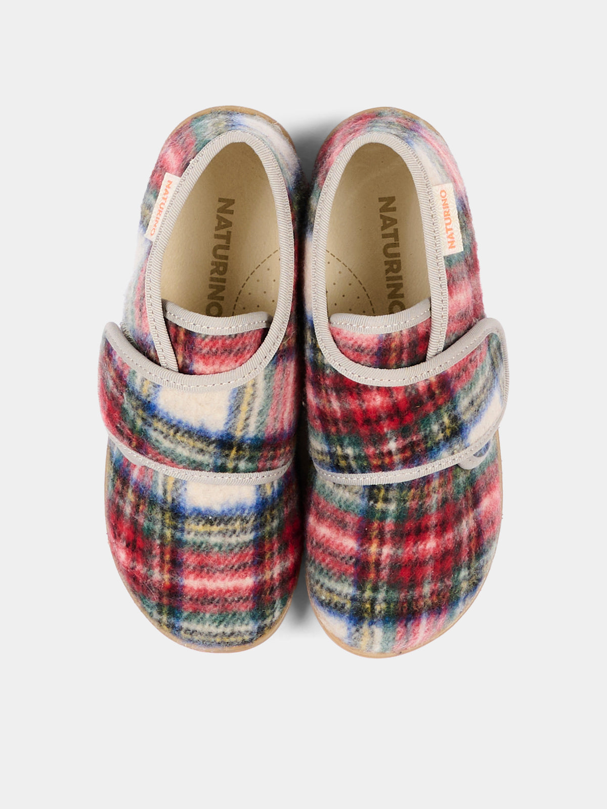 Pantofole multicolor per bambini tartan,Naturino,001 4000673 45 1E11