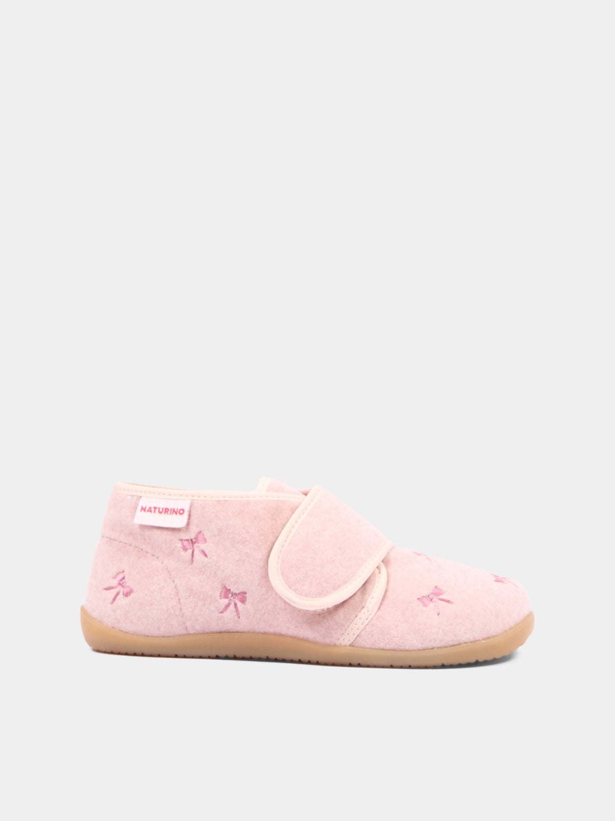 Pantofole rosa per bambina con fiocchi,Naturino,001 4000732 01 0M02