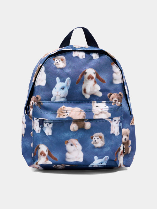 Zaino blu con animali per neonati