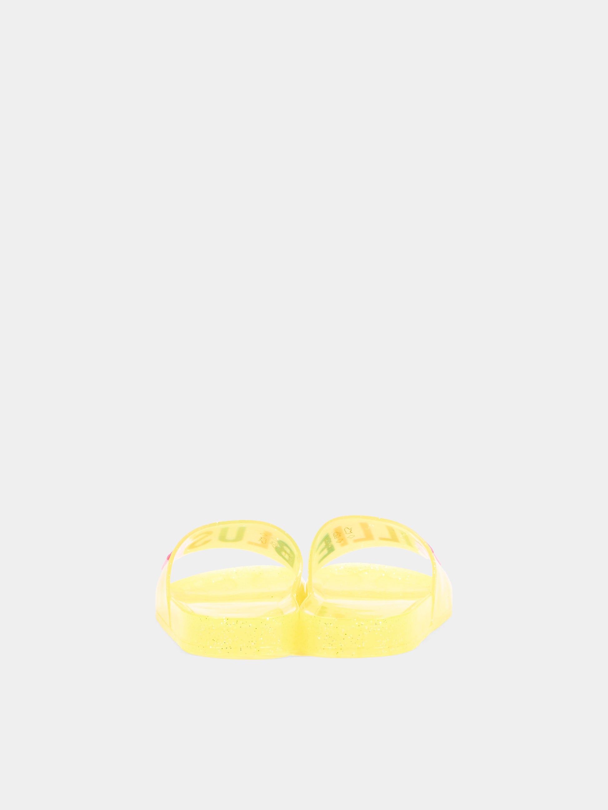 Ciabatte gialle per bambina con logo,Billieblush,U21993 599
