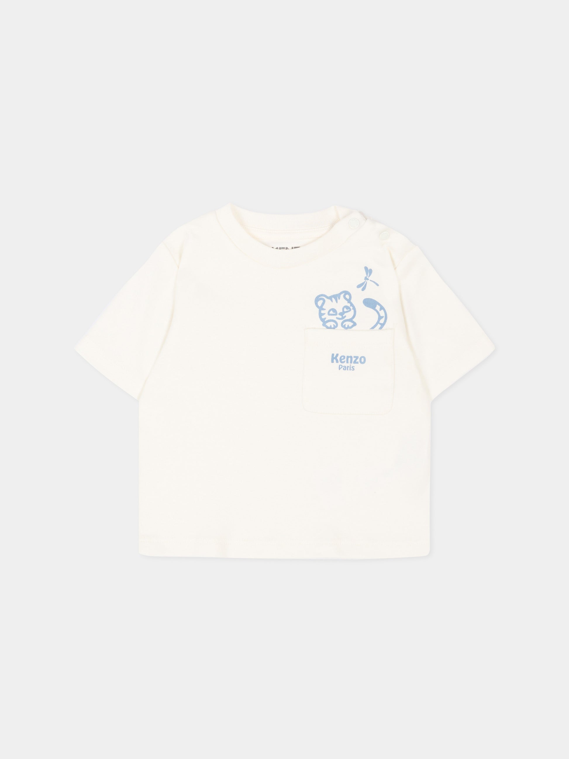 Pagliaccetto blu per neonato con logo,Kenzo Kids,K61596 84N