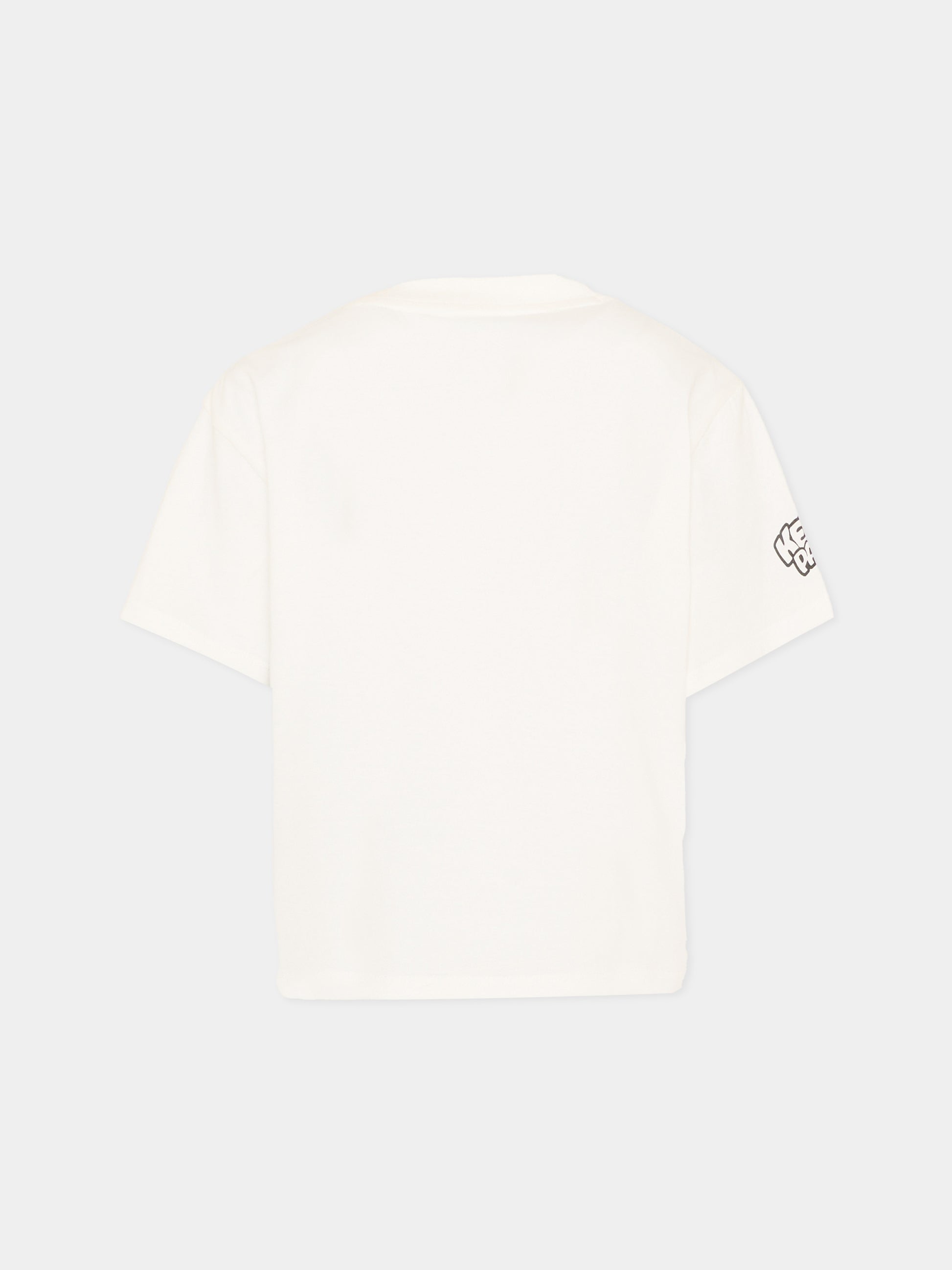 T-shirt bianca per bambino con tigre,Kenzo Kids,K61675 117