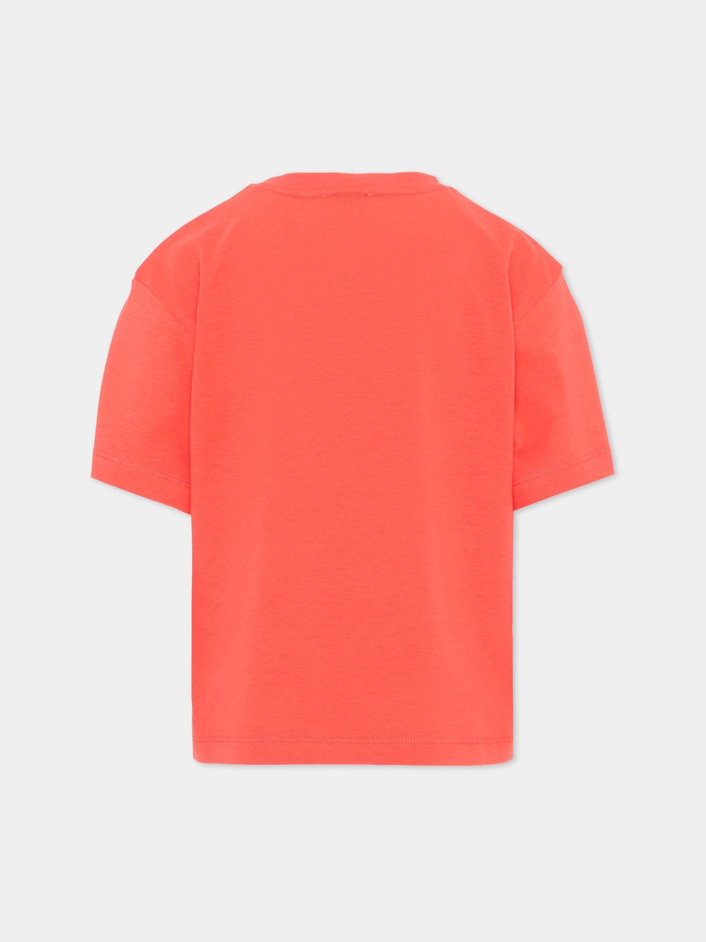 T-shirt rossa per bambina con logo,Kenzo Kids,K61807 976