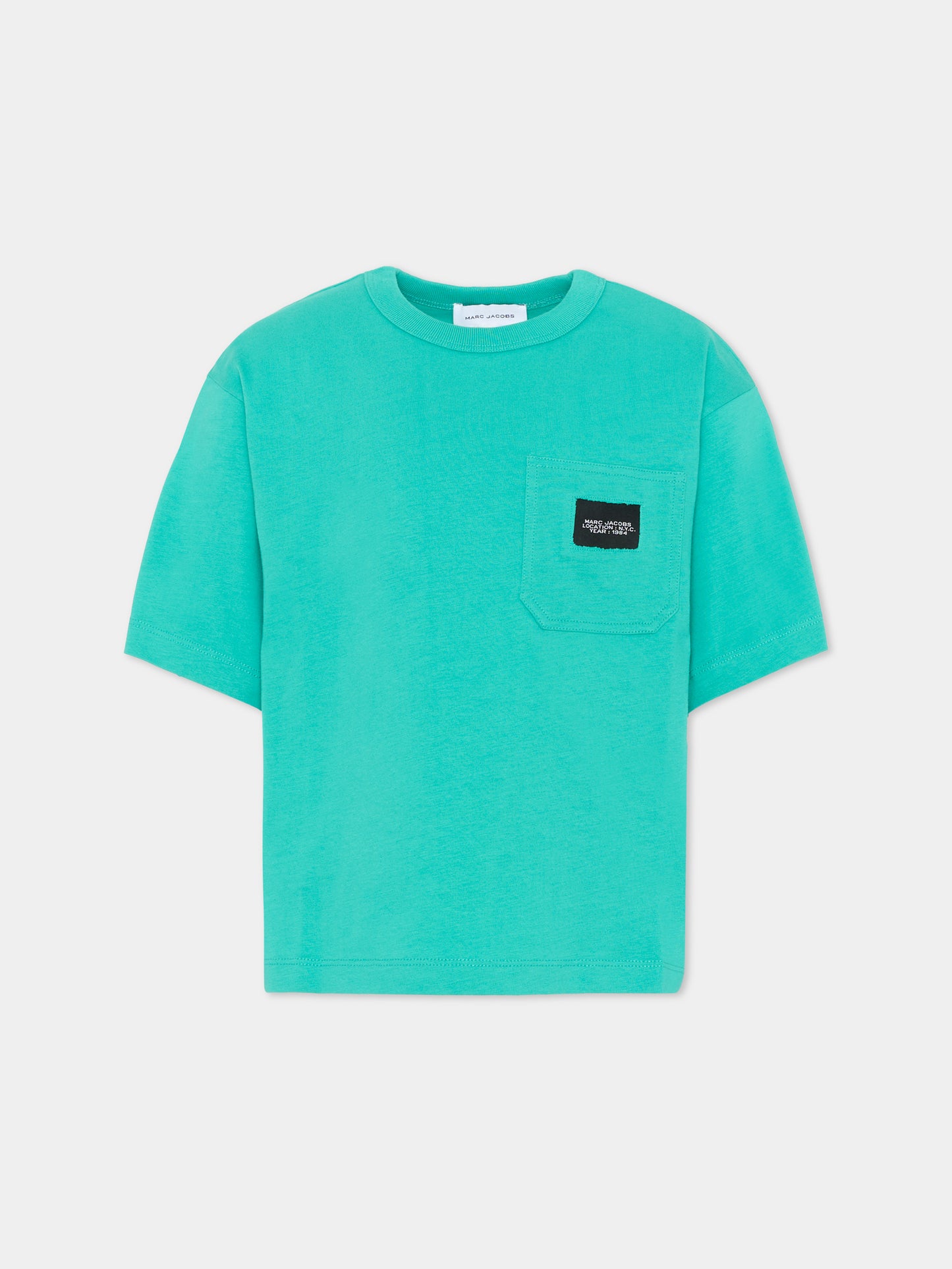 T-Shirt verde per bambino con logo,Marc Jacobs,W60760 73D