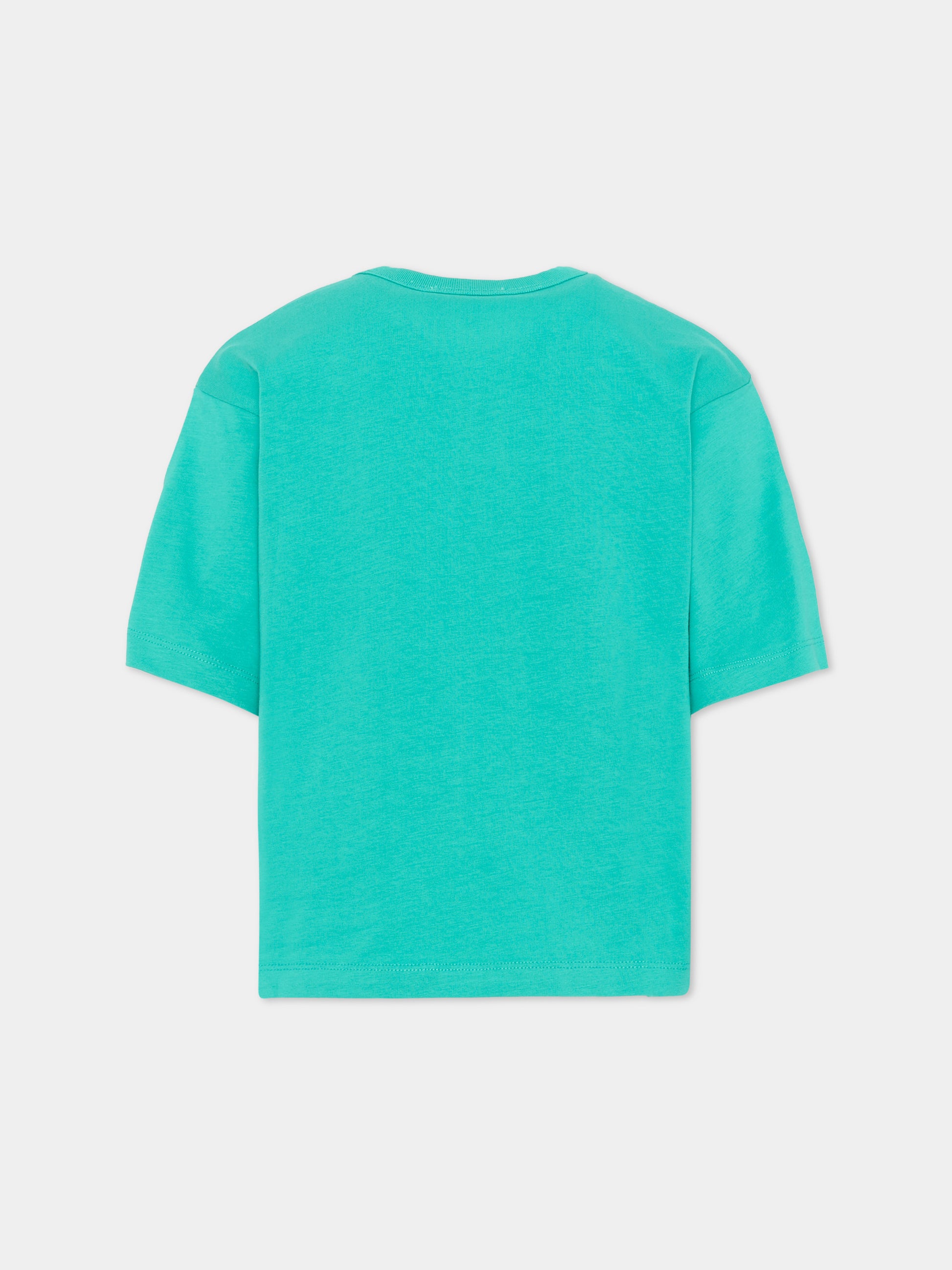 T-Shirt verde per bambino con logo,Marc Jacobs,W60760 73D
