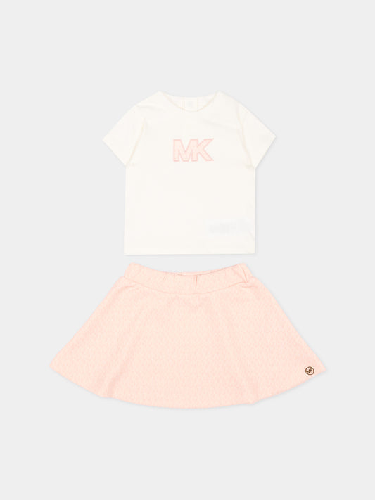 Completo sportivo rosa per neonata con logo,Michael Kors,R30547 46M