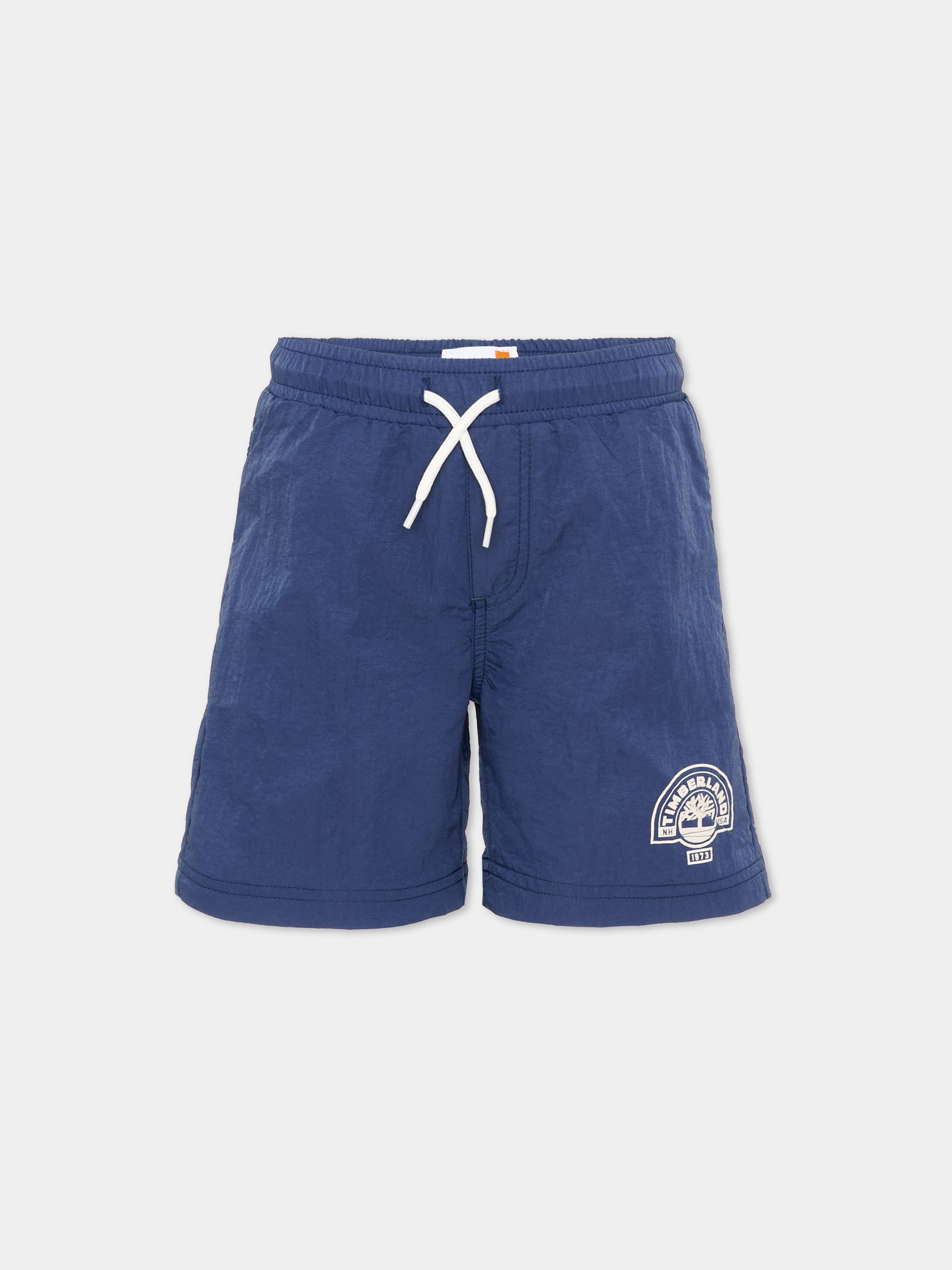 Boxer mare blu per bambino con logo,Timberland,T60830 805