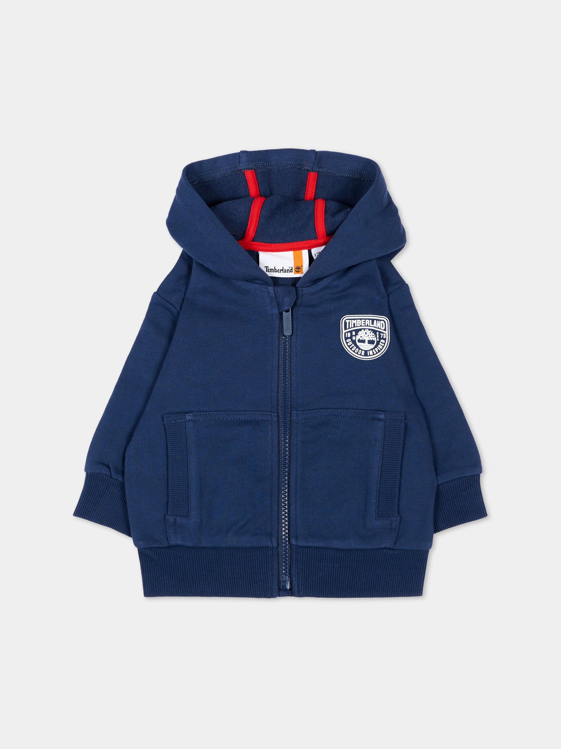 Felpa blu con cappuccio per neonato,Timberland,T60867 805