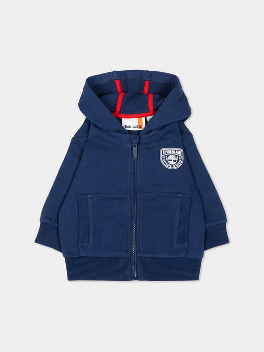 Felpa blu con cappuccio per neonato,Timberland,T60867 805