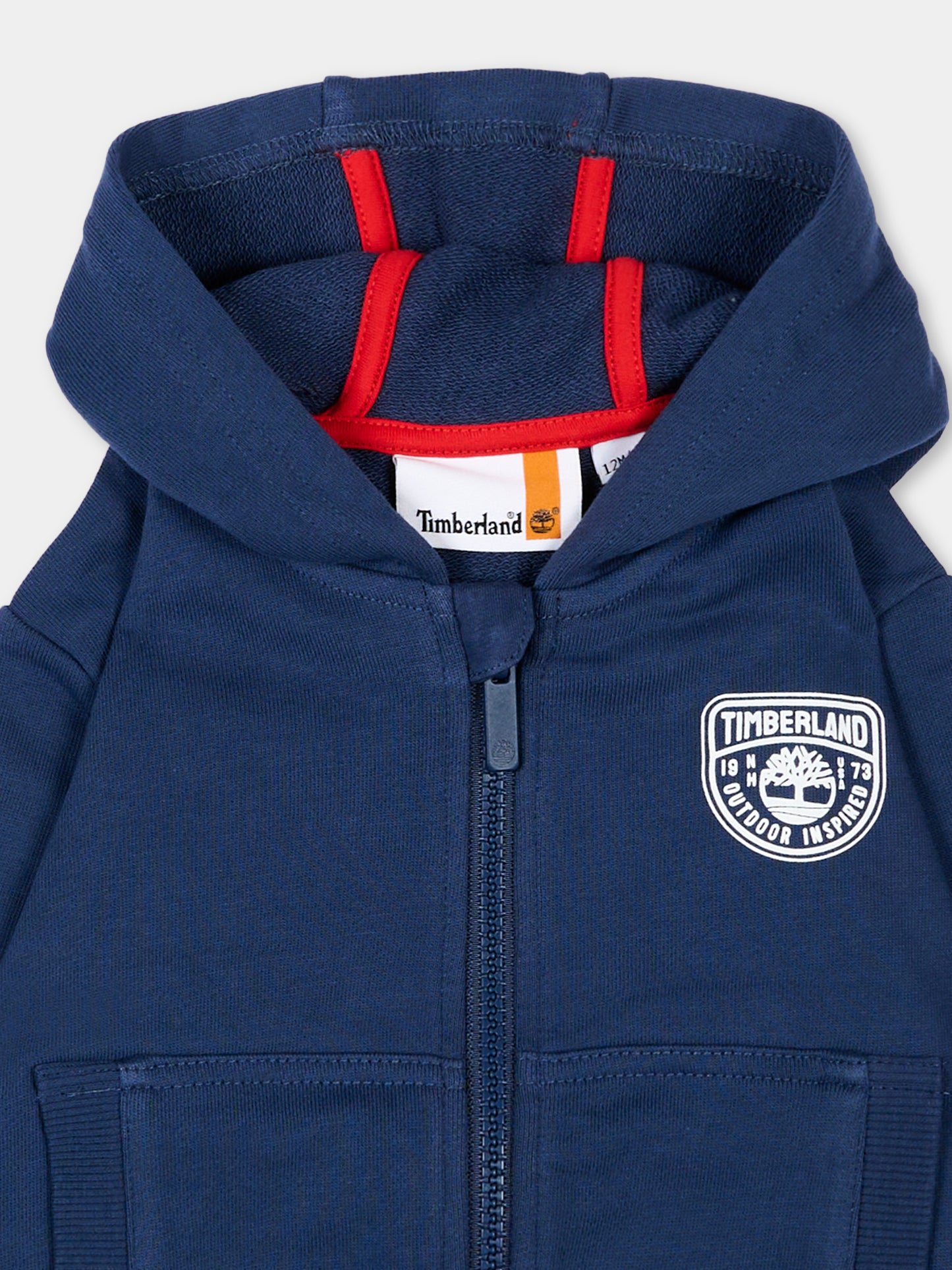 Felpa blu con cappuccio per neonato,Timberland,T60867 805