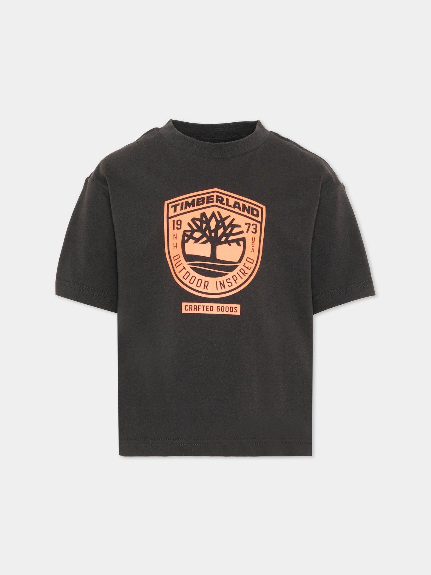T-shirt grigia per bambino con logo,Timberland,T60791 066