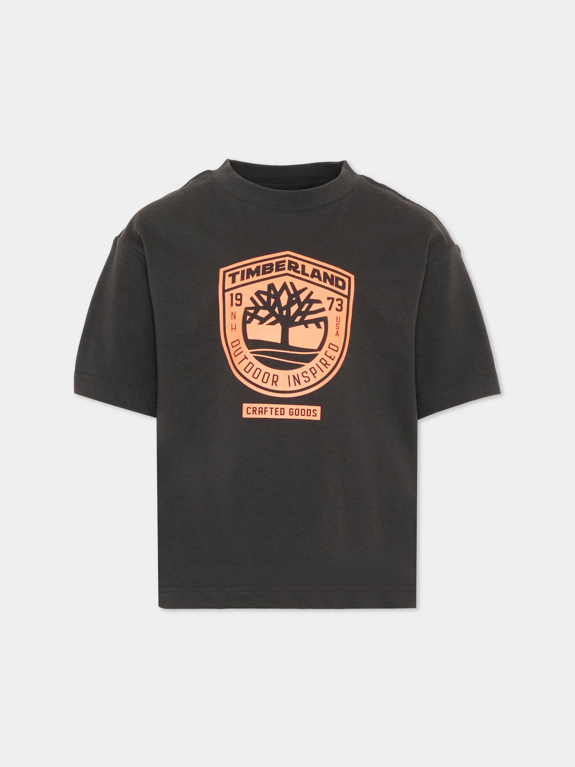T-shirt grigia per bambino con logo,Timberland,T60791 066