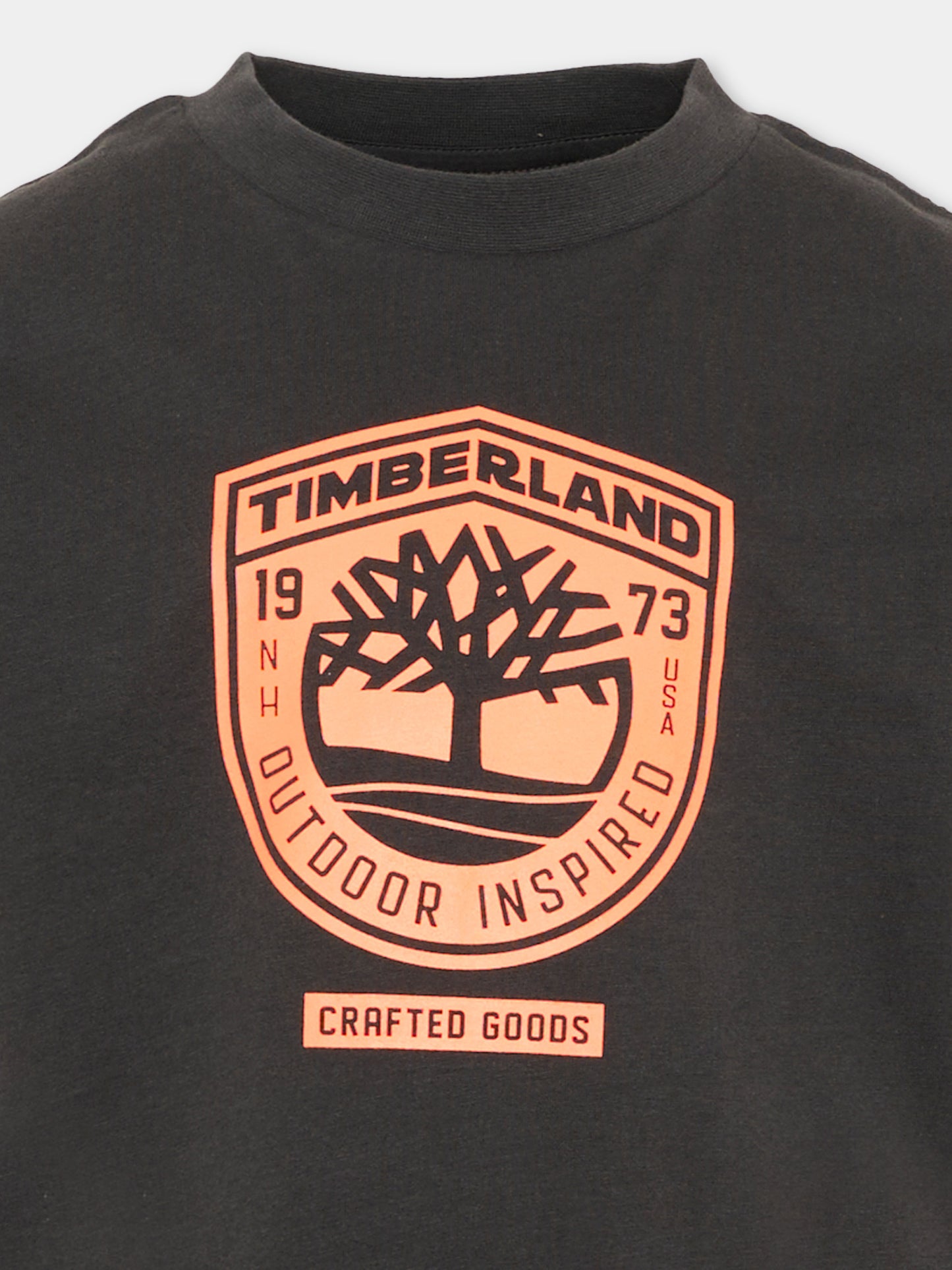 T-shirt grigia per bambino con logo,Timberland,T60791 066