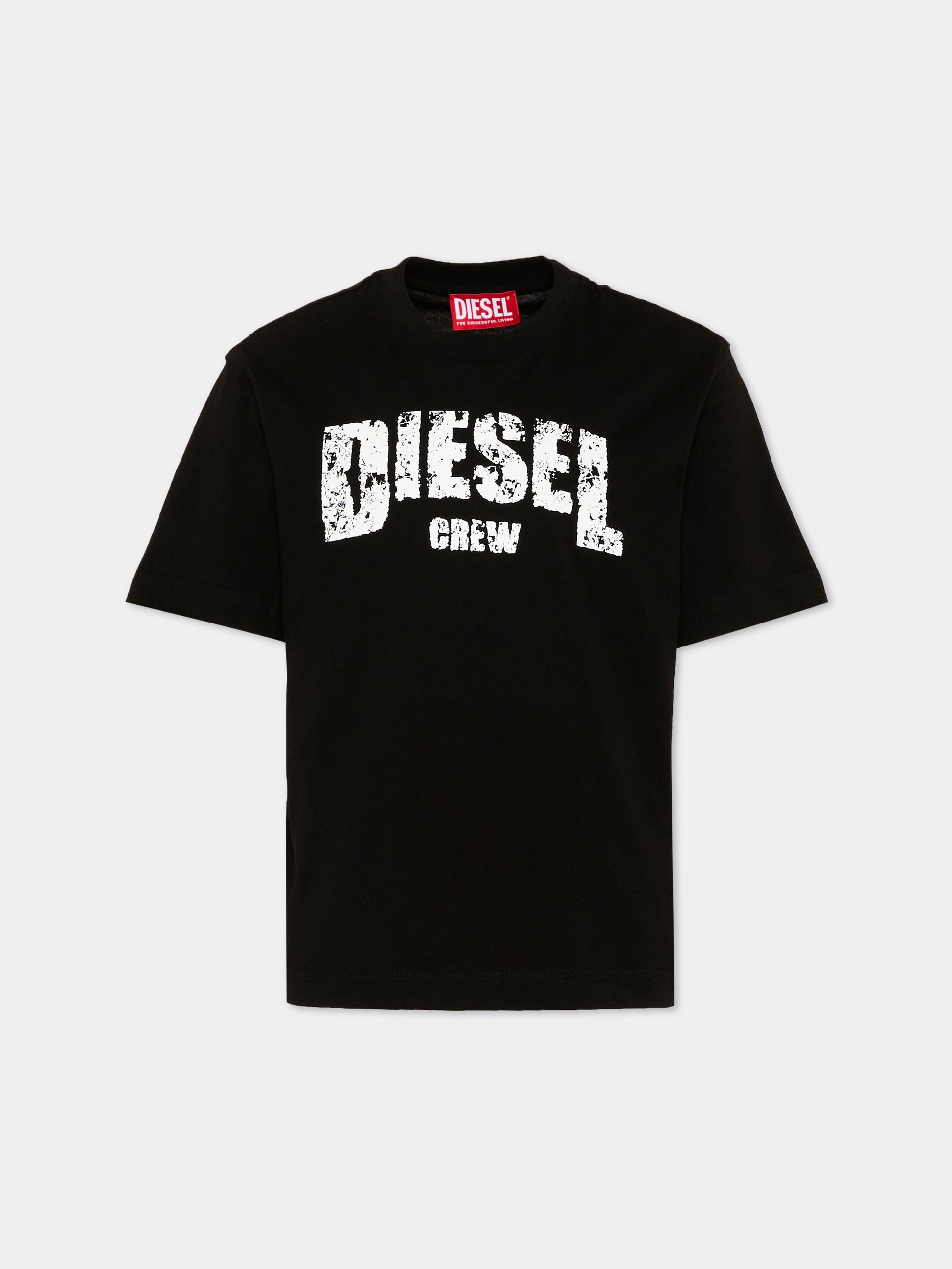 T-Shirt nera Diesel per bambini,Diesel,J02868 KYA1M K900