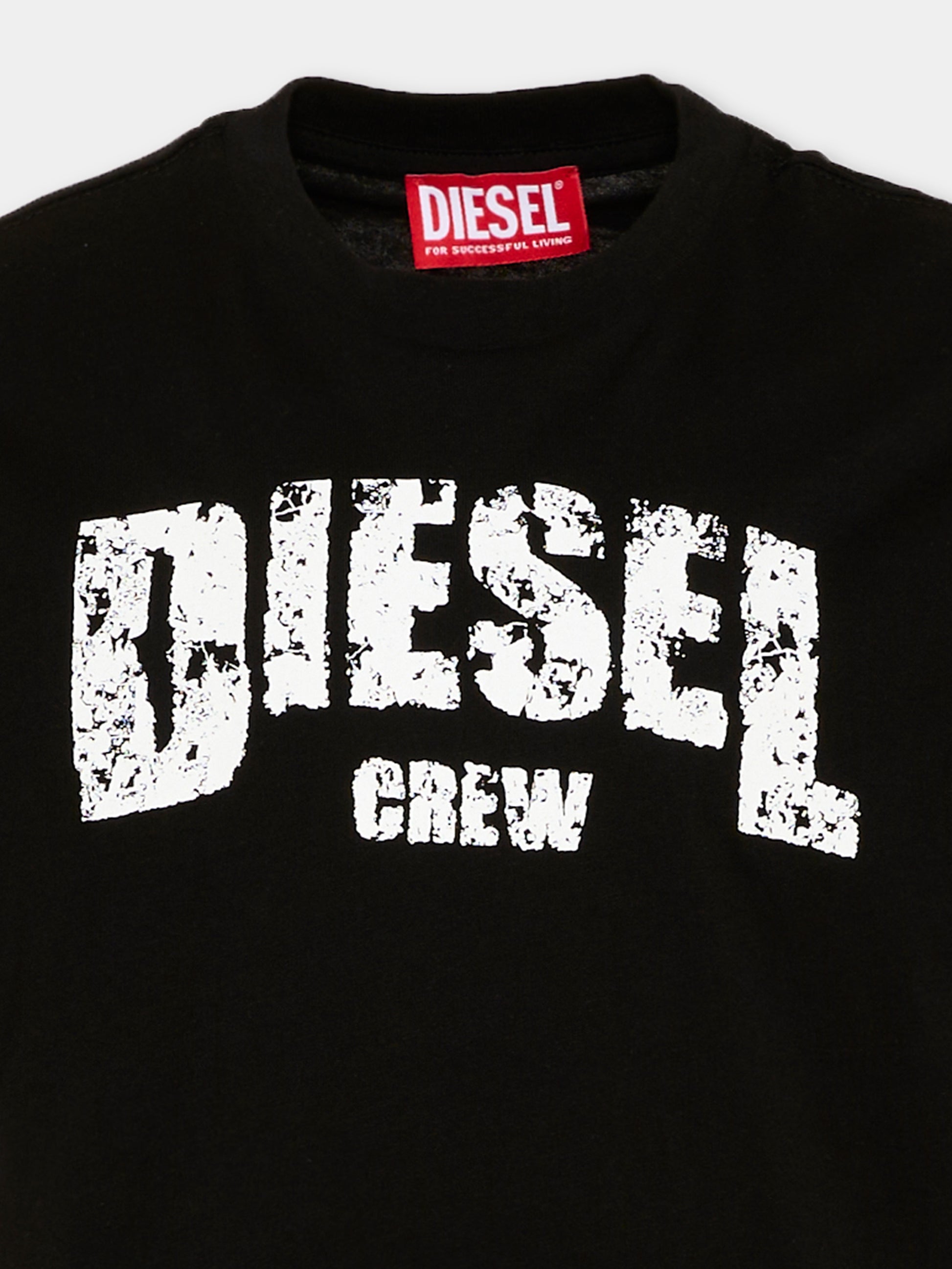 T-Shirt nera Diesel per bambini,Diesel,J02868 KYA1M K900