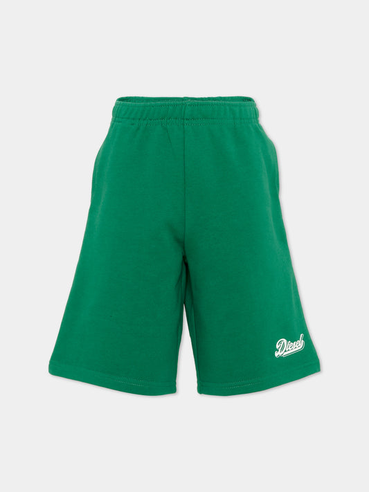 Shorts sportivi verdi Diesel per bambini,Diesel,J02875 KYA1N K50P