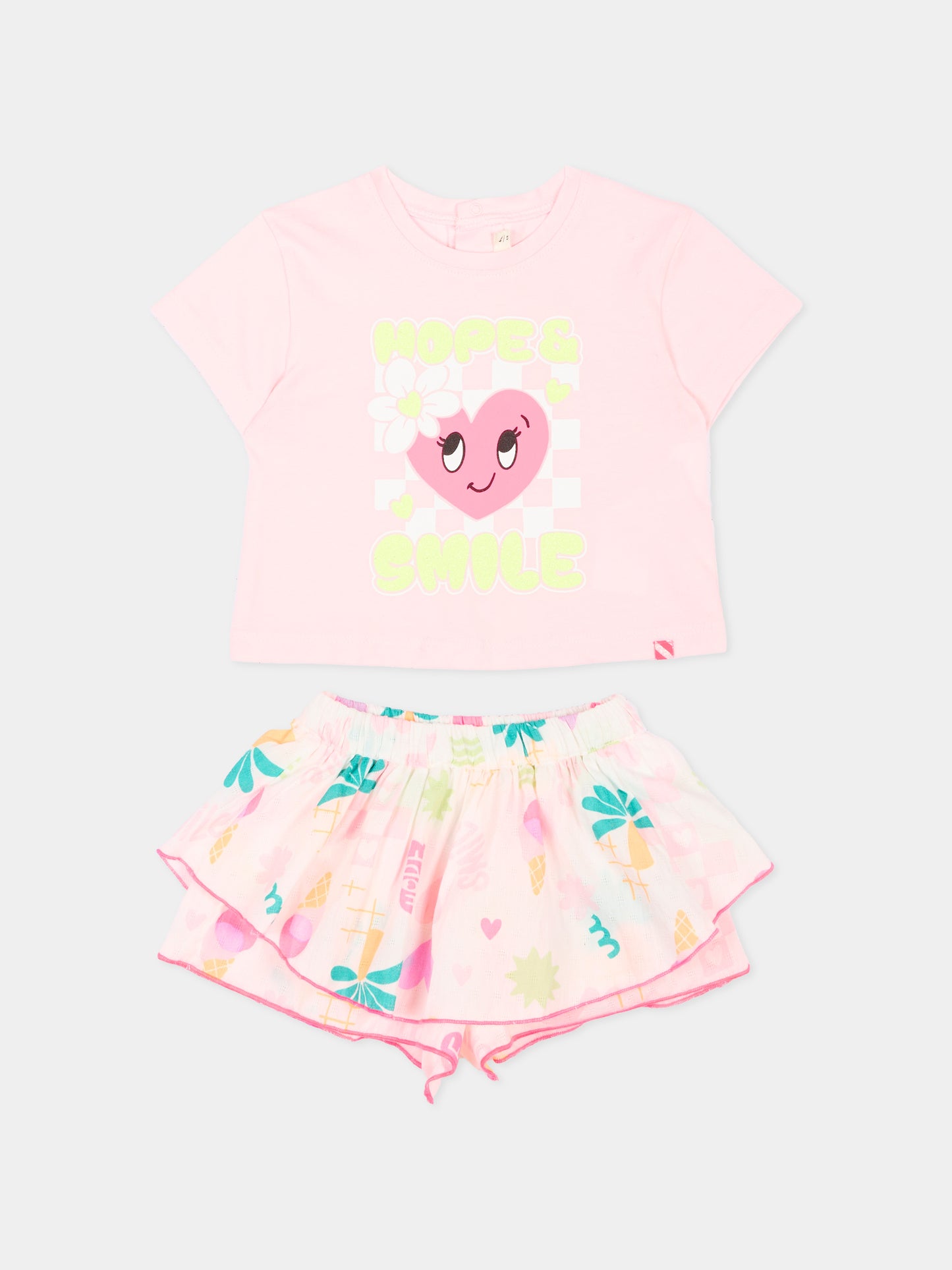 Completo sportivo rosa per neonata con stampa,Billieblush,U21780 148