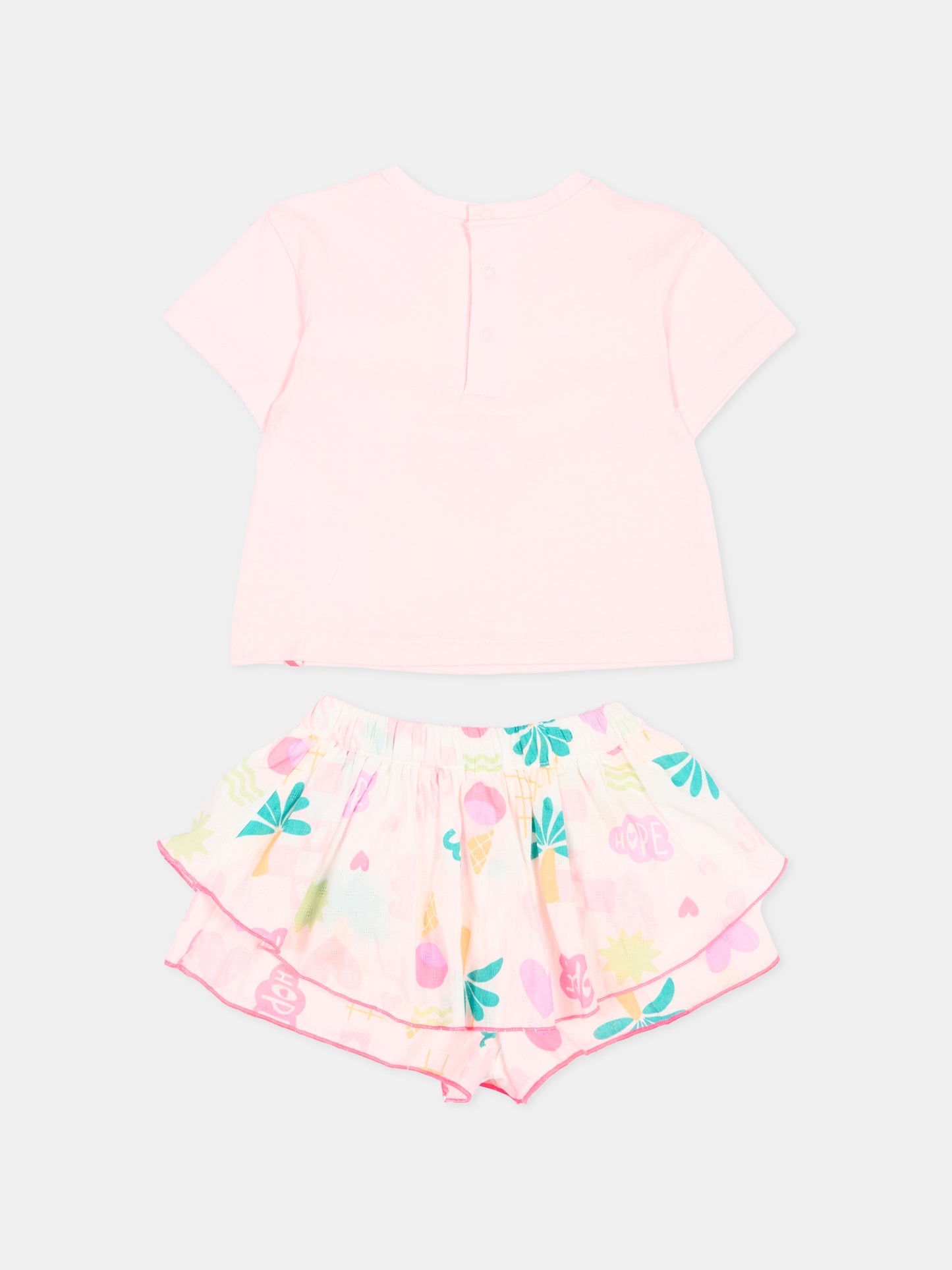 Completo sportivo rosa per neonata con stampa,Billieblush,U21780 148