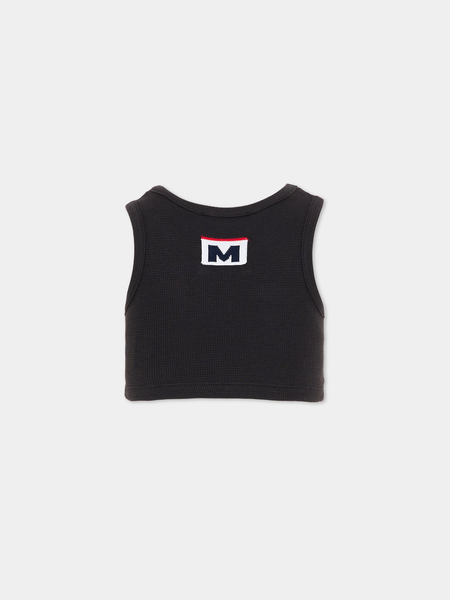 Top grigio cropped per bambina con logo,Msgm Kids,S6MSJGTA030 102