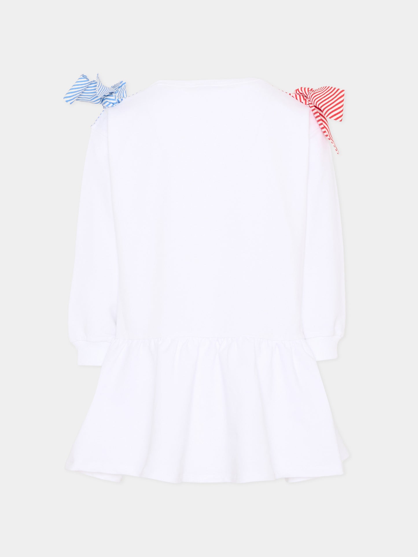 Vestito bianco per bambina con stampa,Monnalisa,19G907 7012 0099