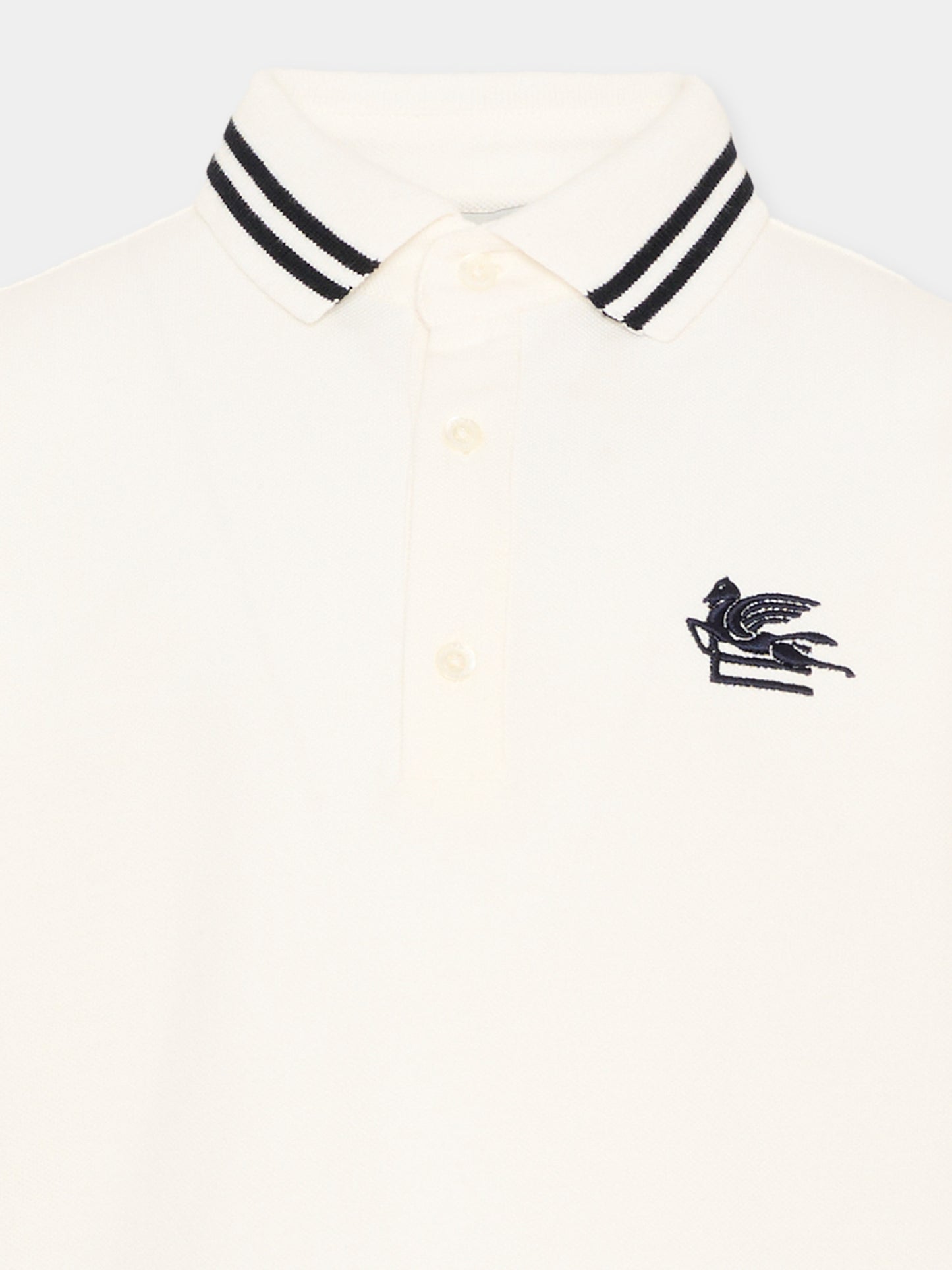 Polo avorio con Pegaso per bambino,Etro,GY8P11 Z2119 101