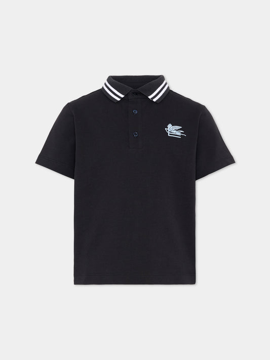 Polo blu con Pegaso per bambino,Etro,GY8P11 Z2119 621