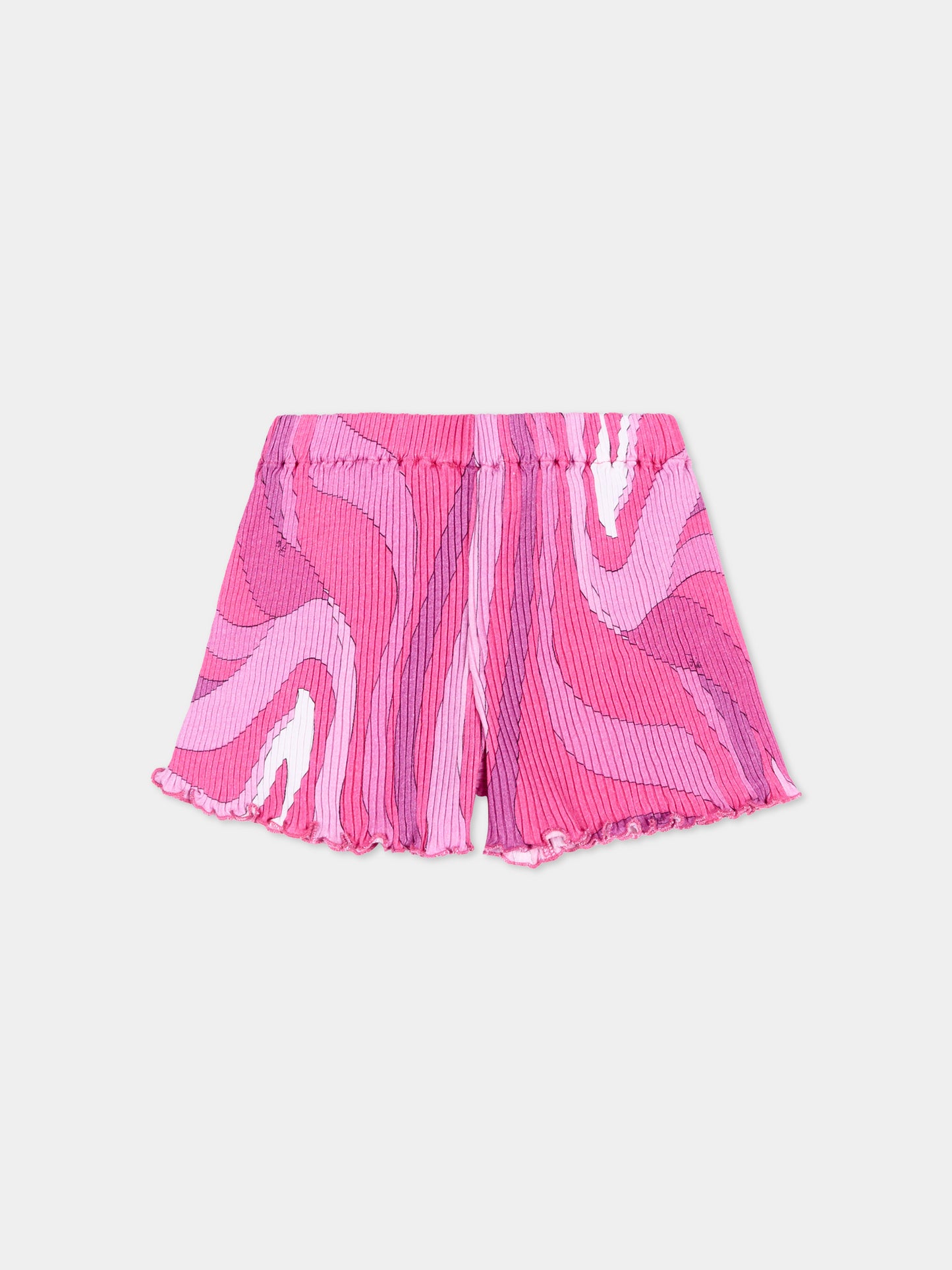 Shorts viola per neonata a onde,Emilio Pucci Junior,PY6059 Z3683 570BC