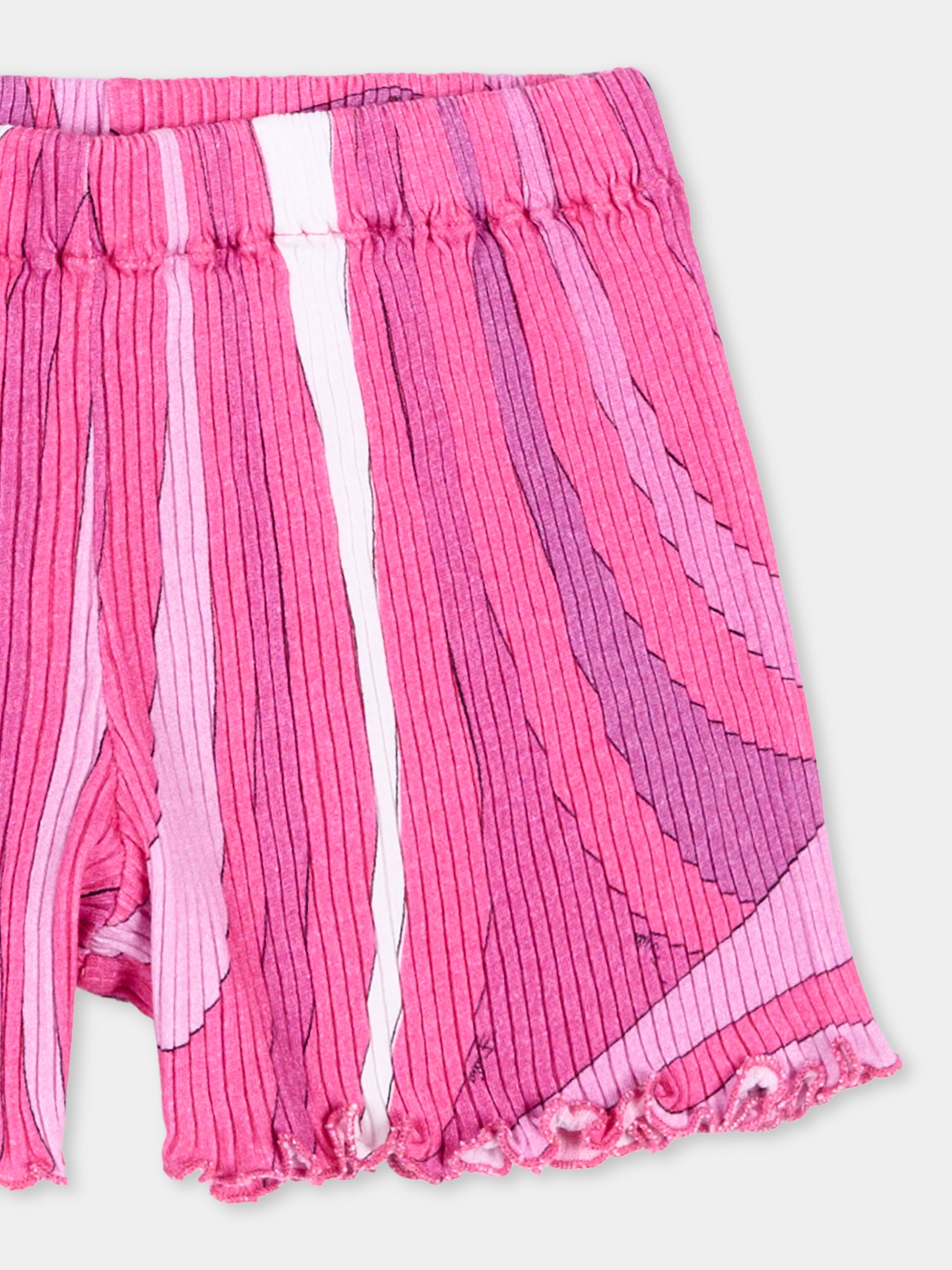 Shorts viola per neonata a onde,Emilio Pucci Junior,PY6059 Z3683 570BC