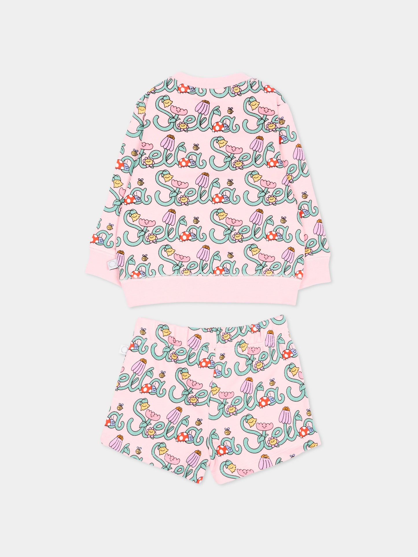 Completo sportivo rosa per neonata con stampa,Stella Mccartney Kids,TY3010 Z3581 51RMC