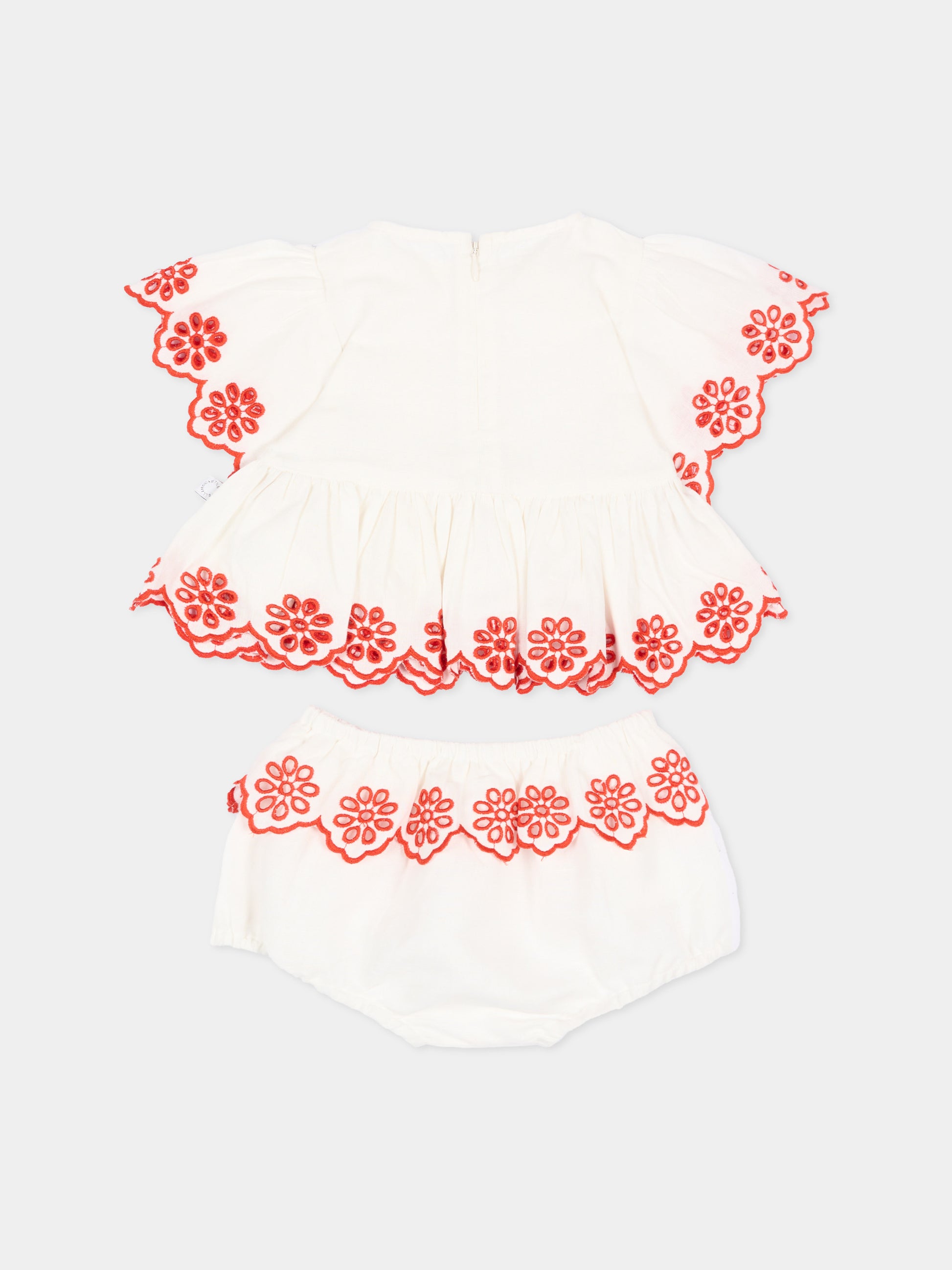 Completo sportivo avorio per neonata ricamato,Stella Mccartney Kids,TY5011 Z0138 101