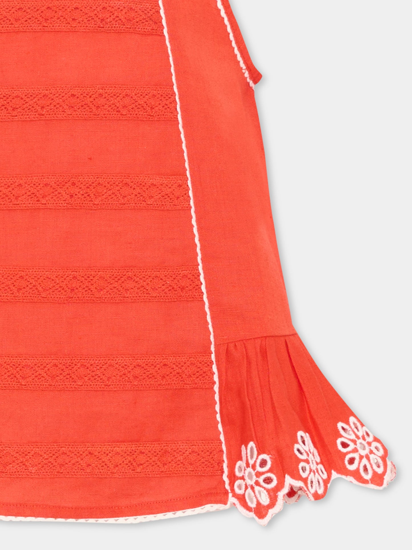 Top rosso per bambina con ricami,Stella Mccartney Kids,TY5B12 Z0138 426