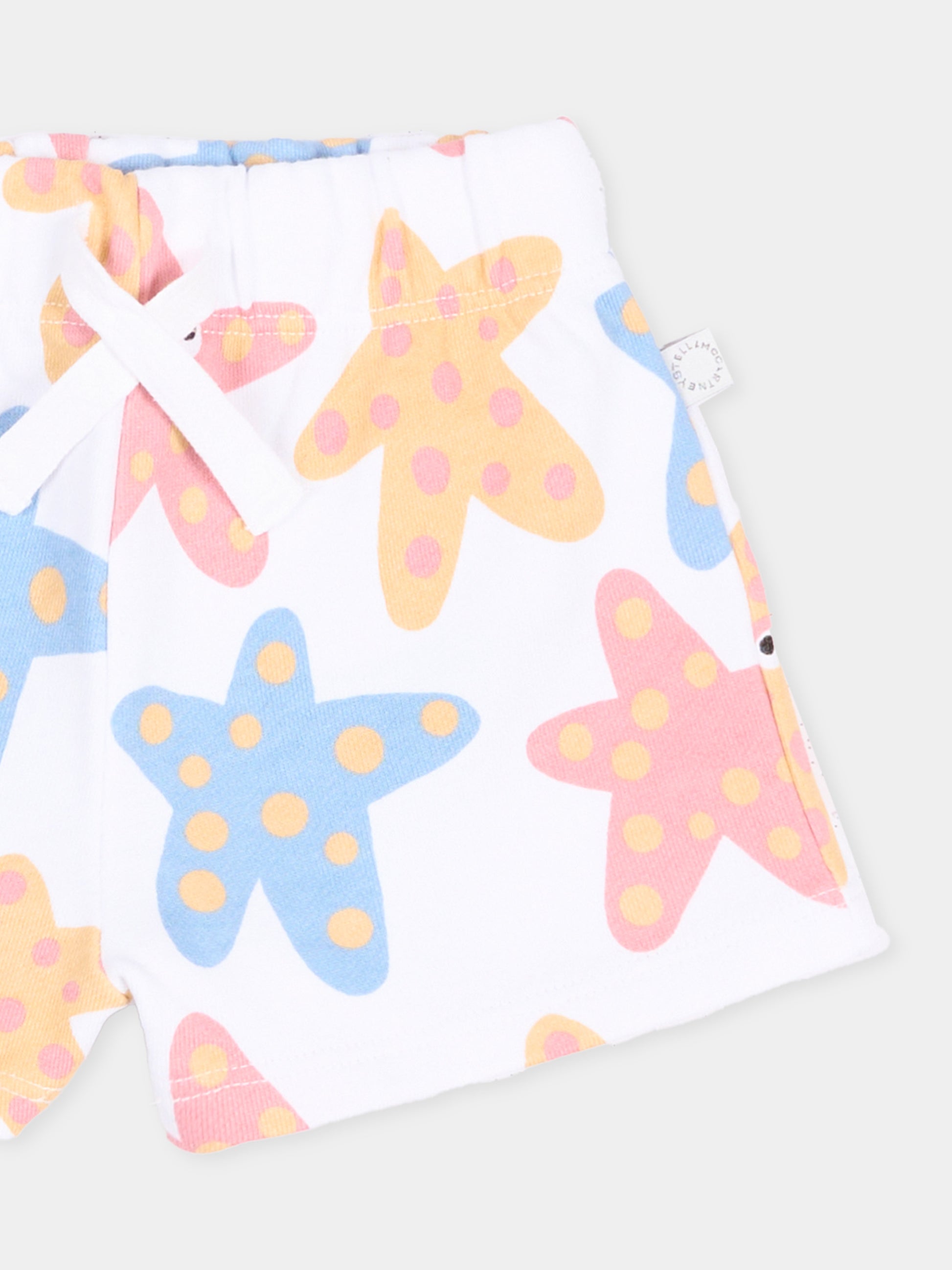 Shorts bianchi per neonata con stelle marine,Stella Mccartney Kids,TY6089-Z3572 100MC