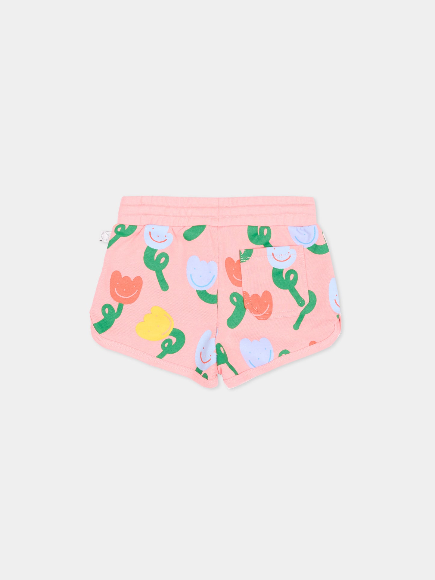 Shorts rosa per neonata con fiori,Stella Mccartney Kids,TY6109 Z3559 509MC