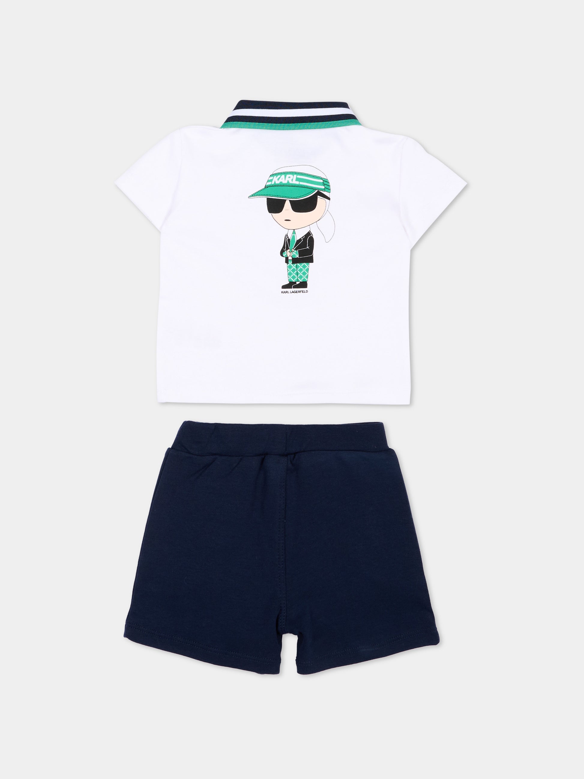Completo sportivo bianco per neonato con logo,Karl Lagerfeld Kids,Z30132 N48