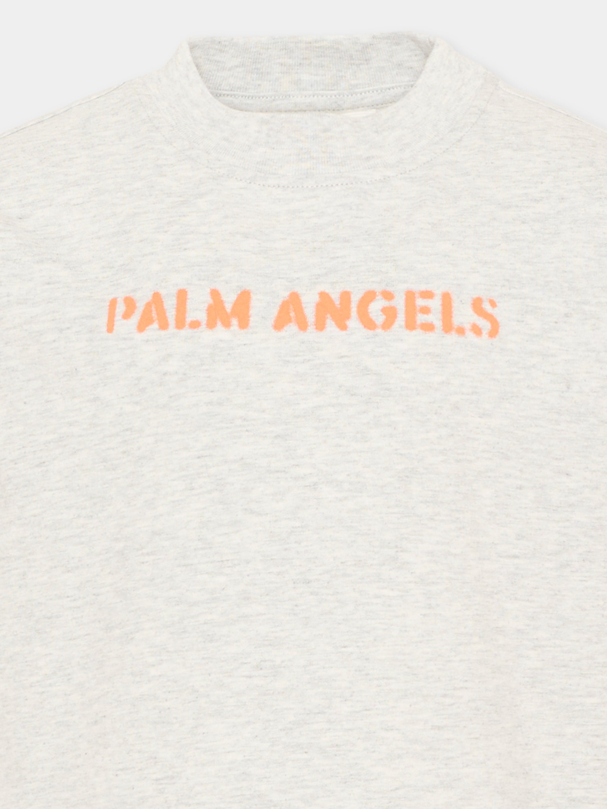 T-Shirt grigia per bambino con logo,Palm Angels,PBAA003S26JER007 101