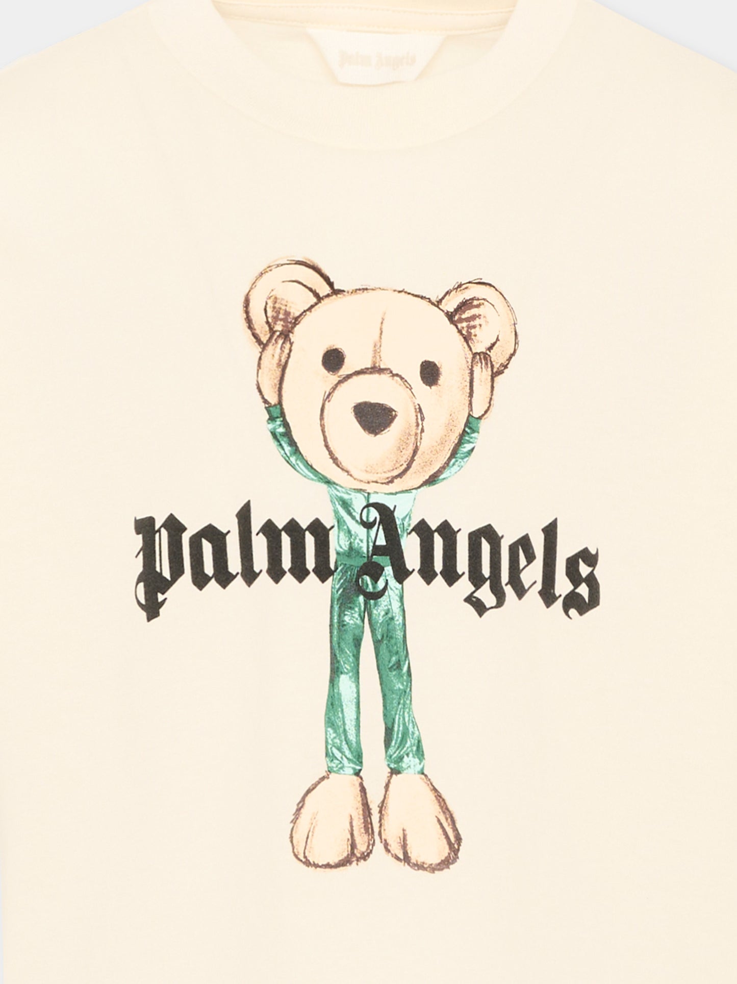 T-Shirt avorio teddy bear Palm Angels per bambino