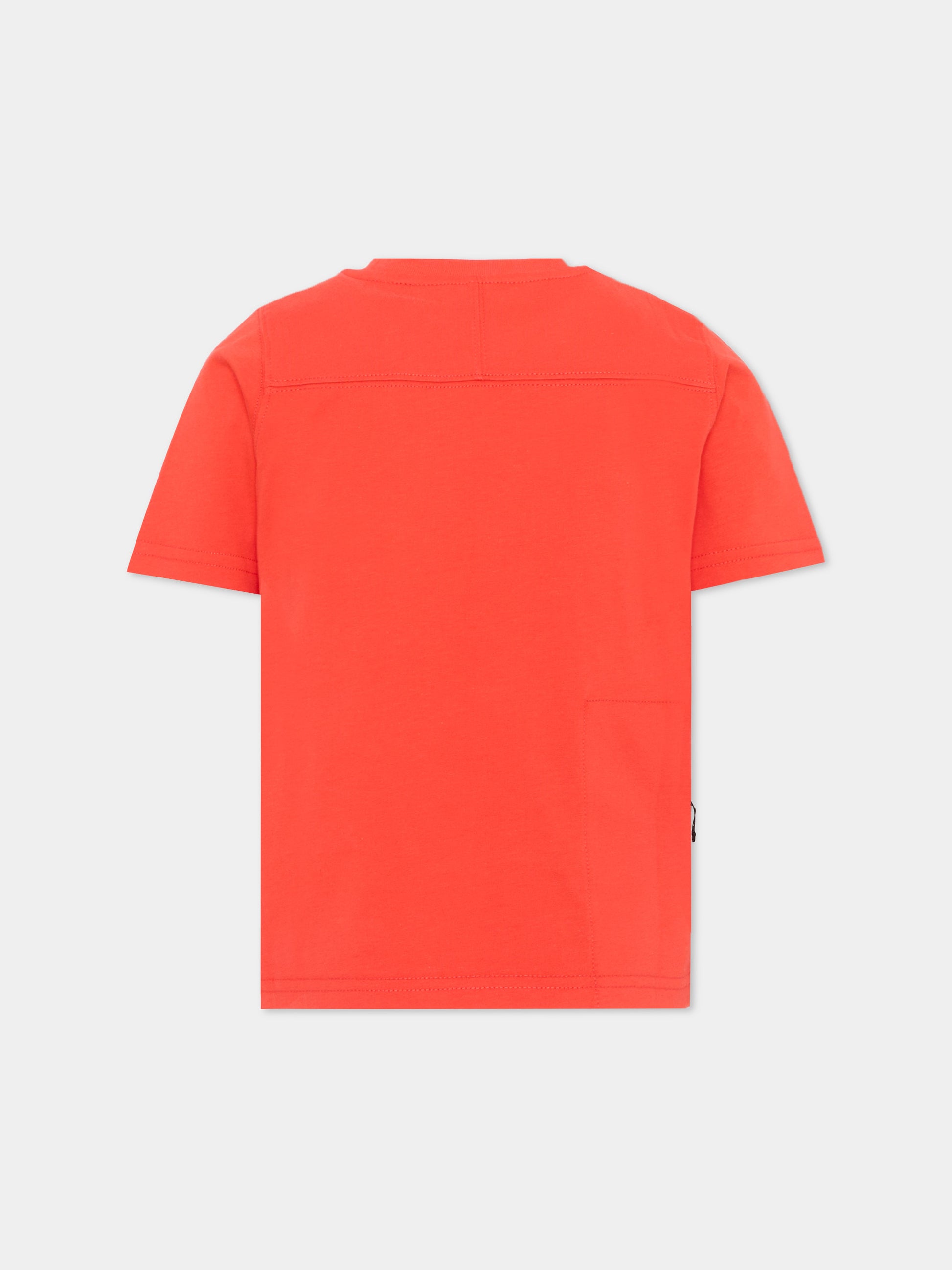 T-shirt rossa per bambini con logo,K-way,K7133YW B04