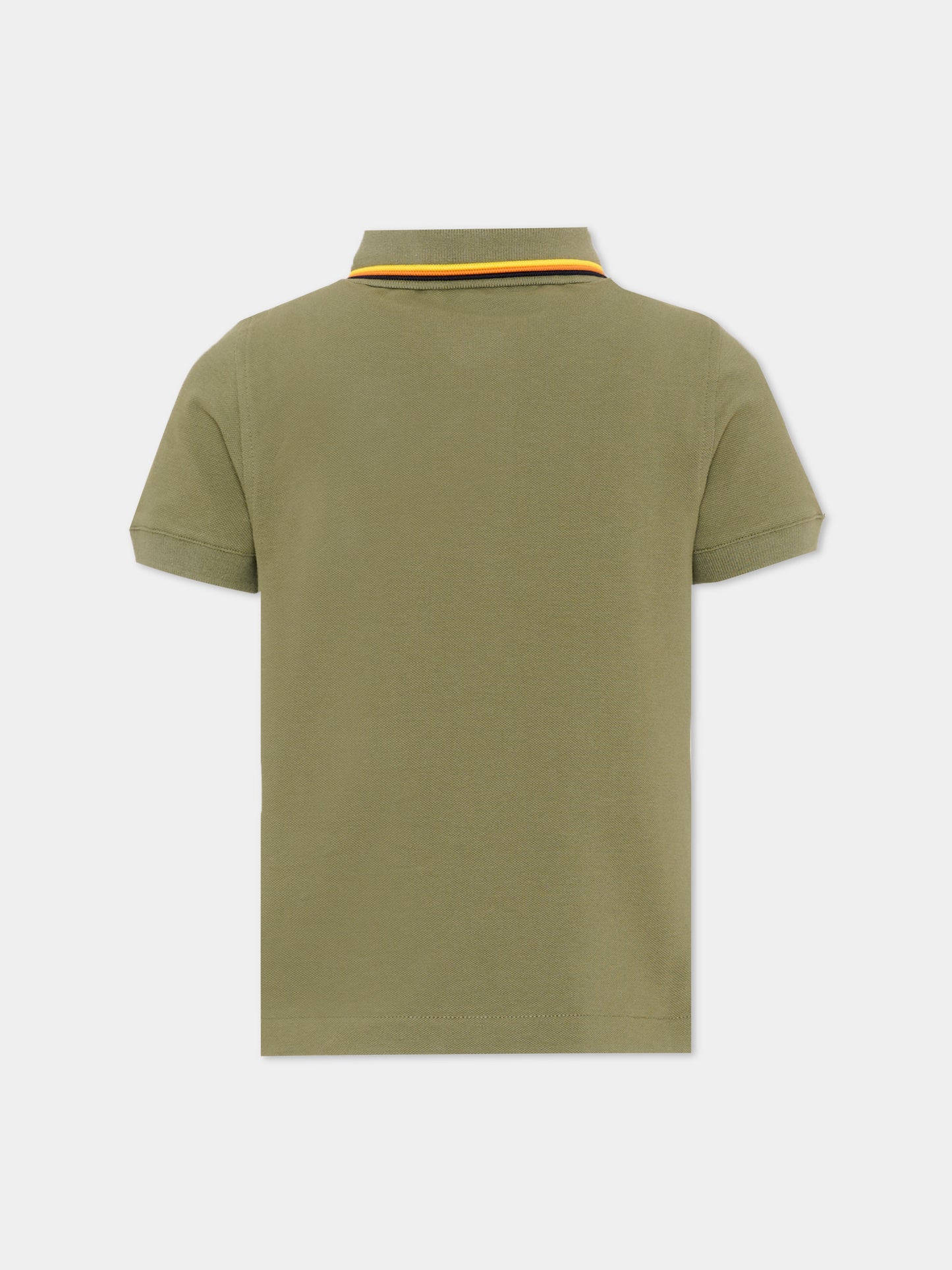 Polo verde per bambino con logo,K-way,K6126MW V15