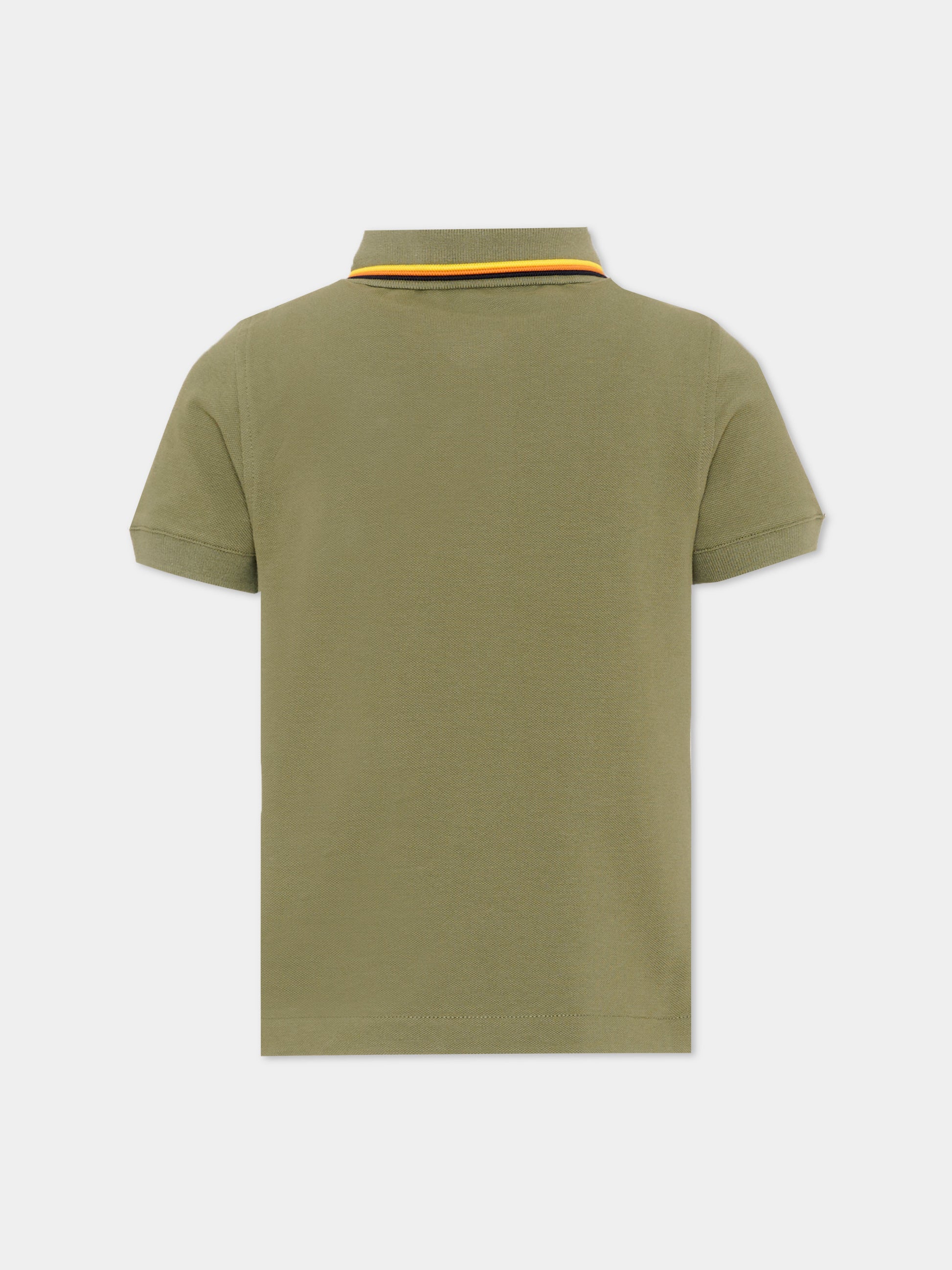 Polo verde per bambino con logo,K-way,K6126MW V15