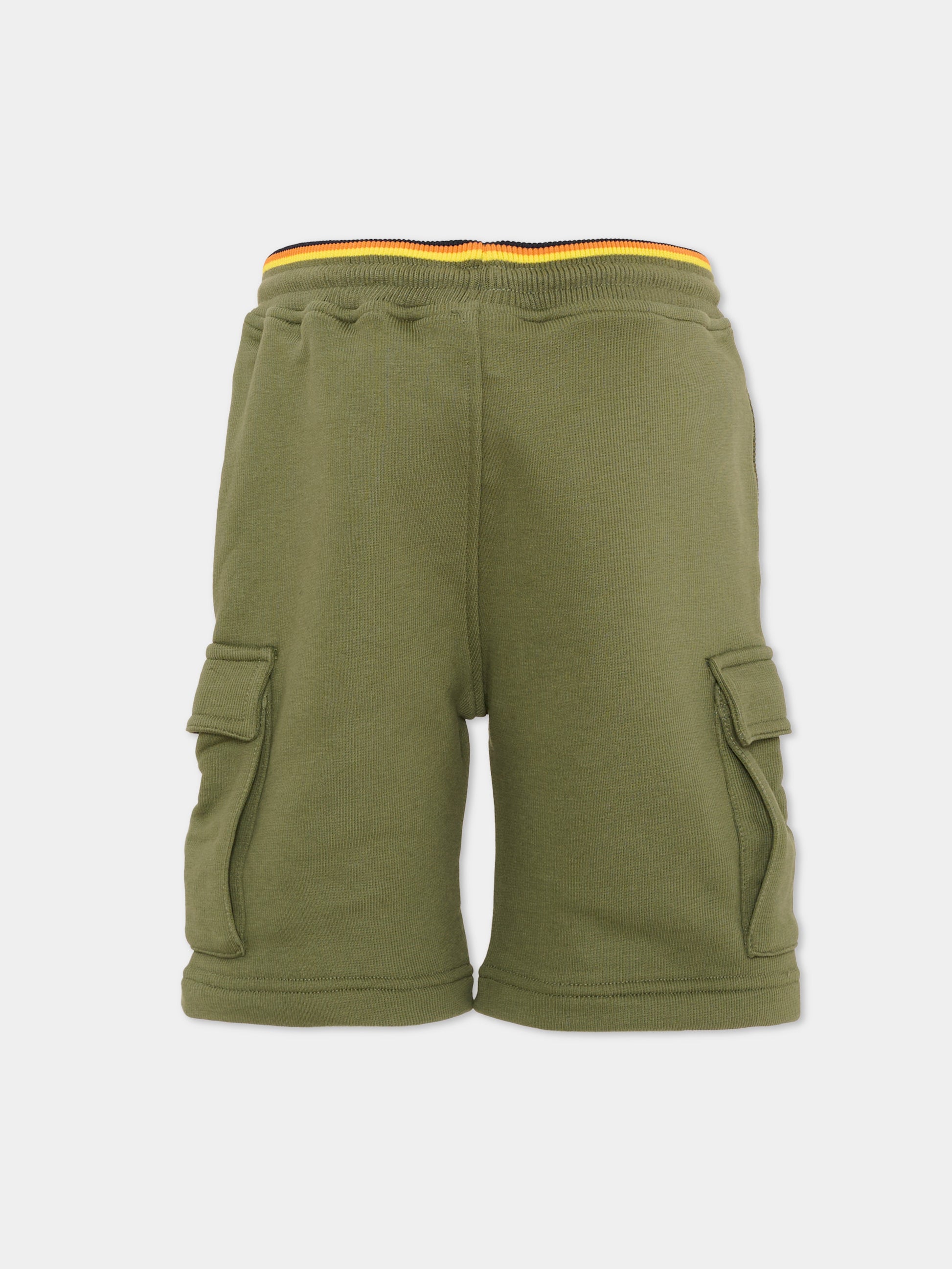 Shorts verde per bambino con tasche cargo,K-way,K7133SW V15