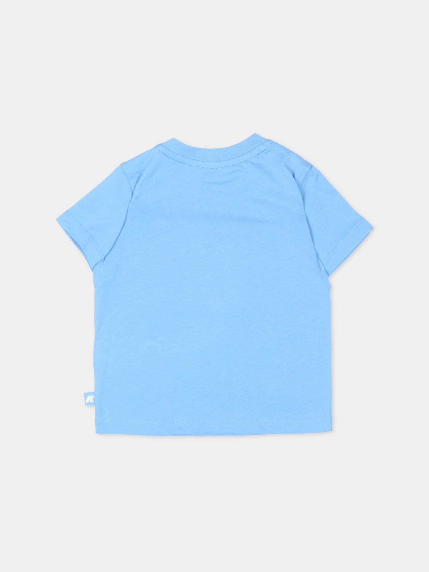 T-shirt celeste per neonato con logo,K-way,K5138DW 356