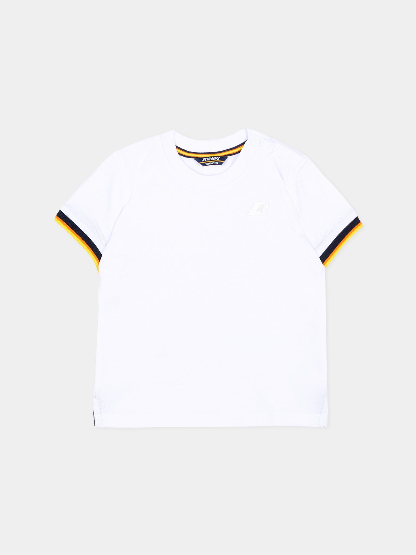 T-shirt bianca per neonati,K-way,K71375W 001
