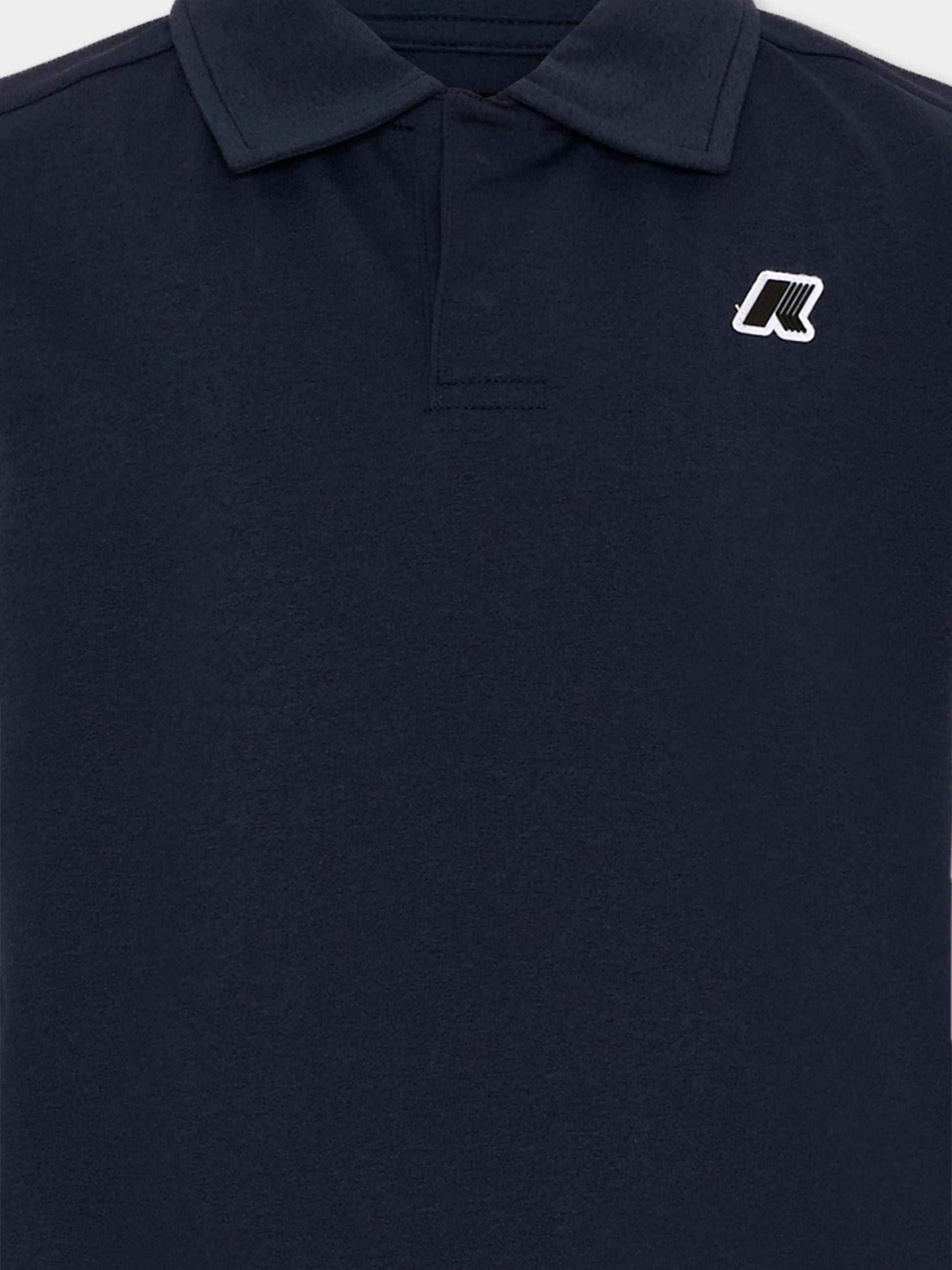 Polo blu per bambino con logo,K-way,K7134LW K89