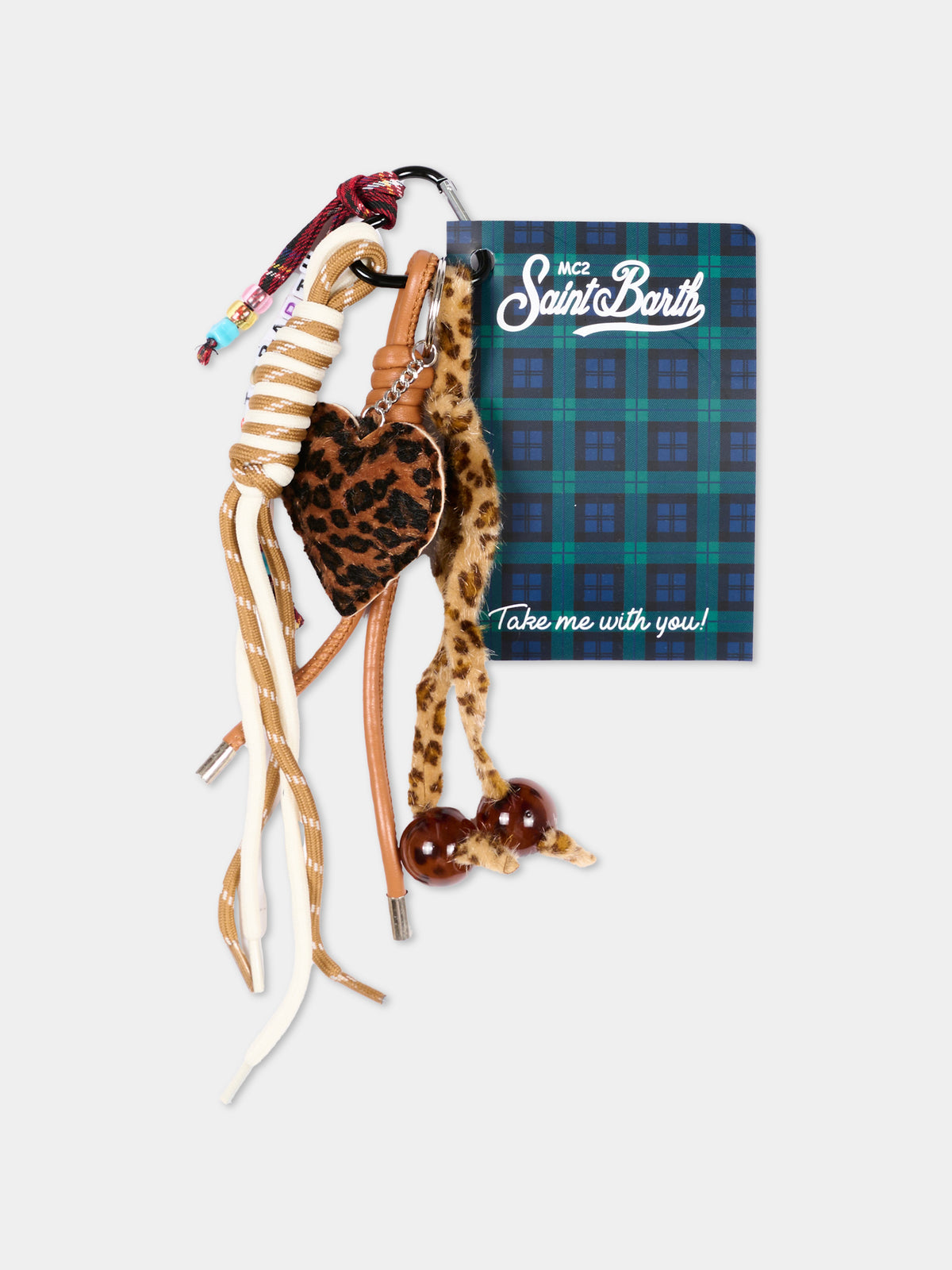 Portachiavi marrone per bambina con cuore animalier,Mc2 Saint Barth,FUNC001 02174M